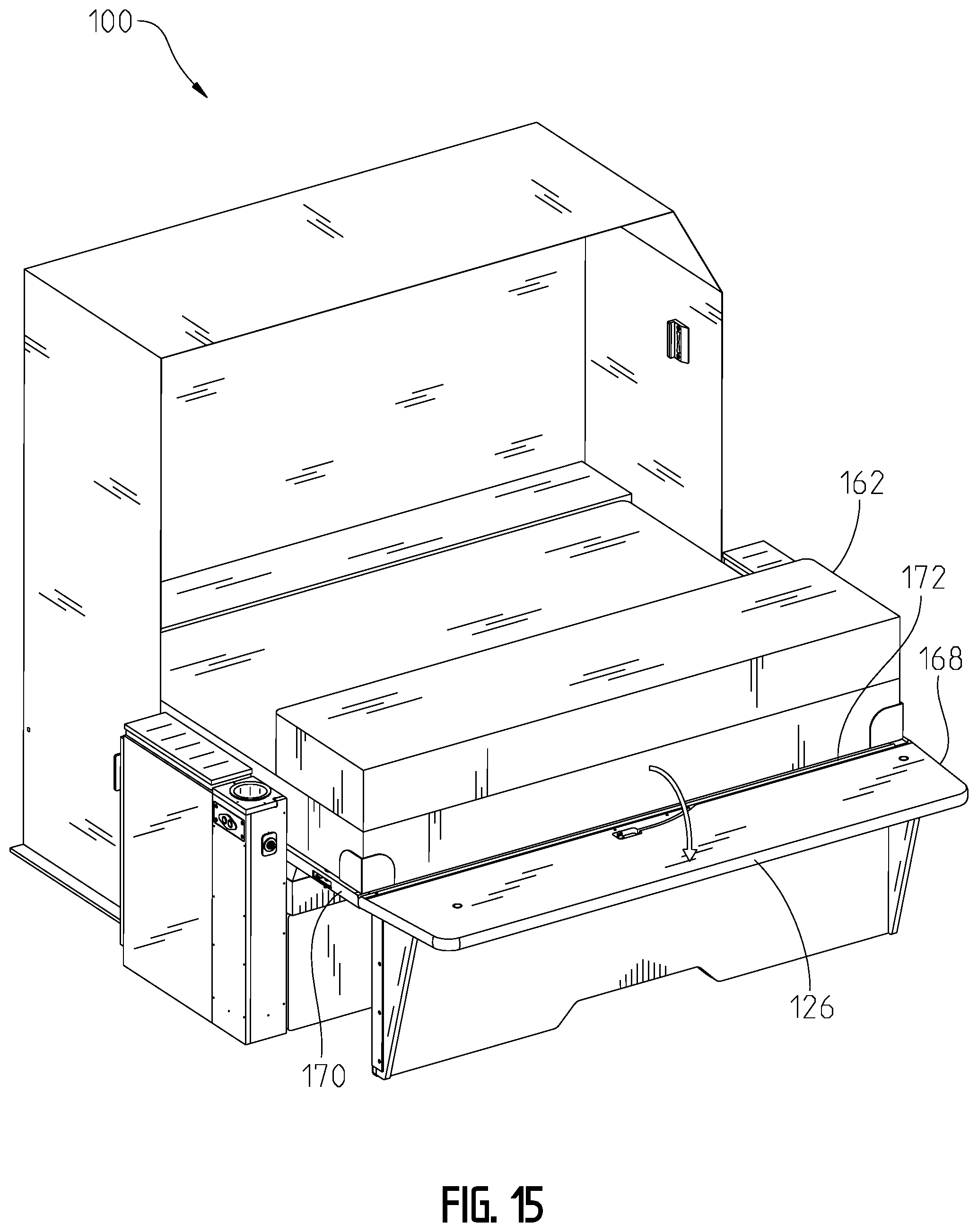 Patent US11793317 Figure 15 – Convertible furniture arrangement for a recreational vehicle