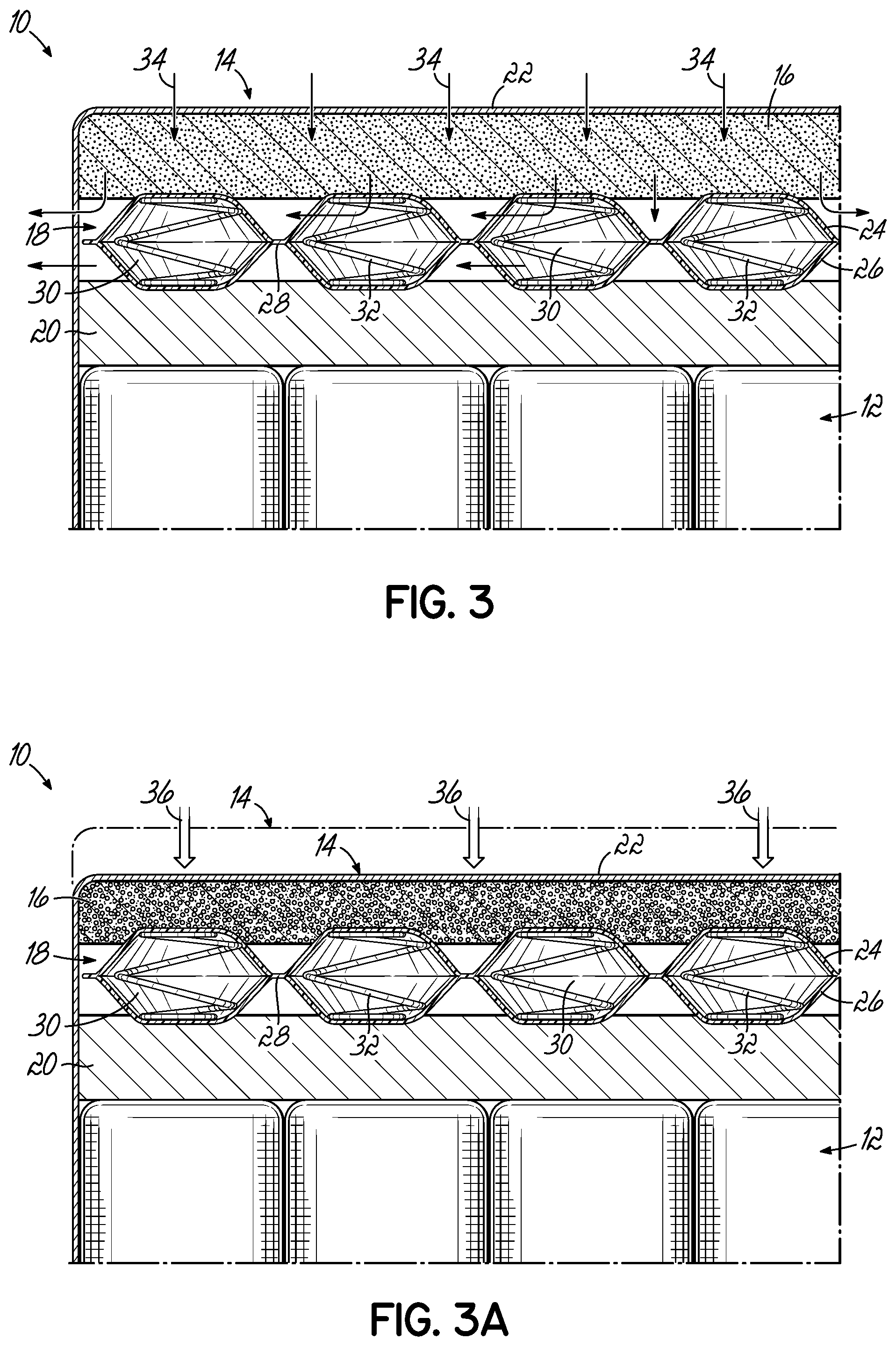 Patent US11793319 Figure 3 – Bedding or seating product having topper with at least one thermally enhanced foam component