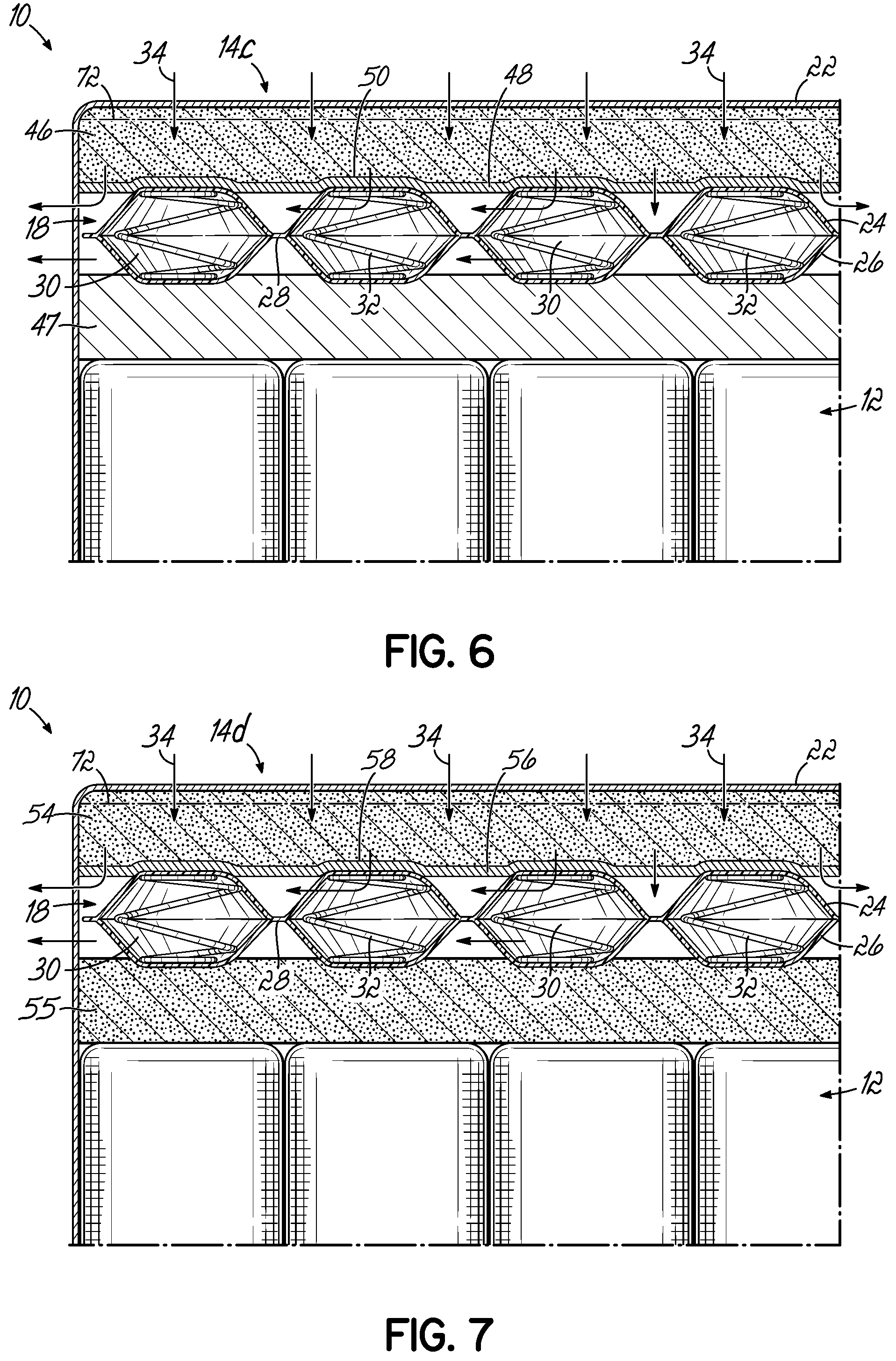 Patent US11793319 Figure 6 – Bedding or seating product having topper with at least one thermally enhanced foam component