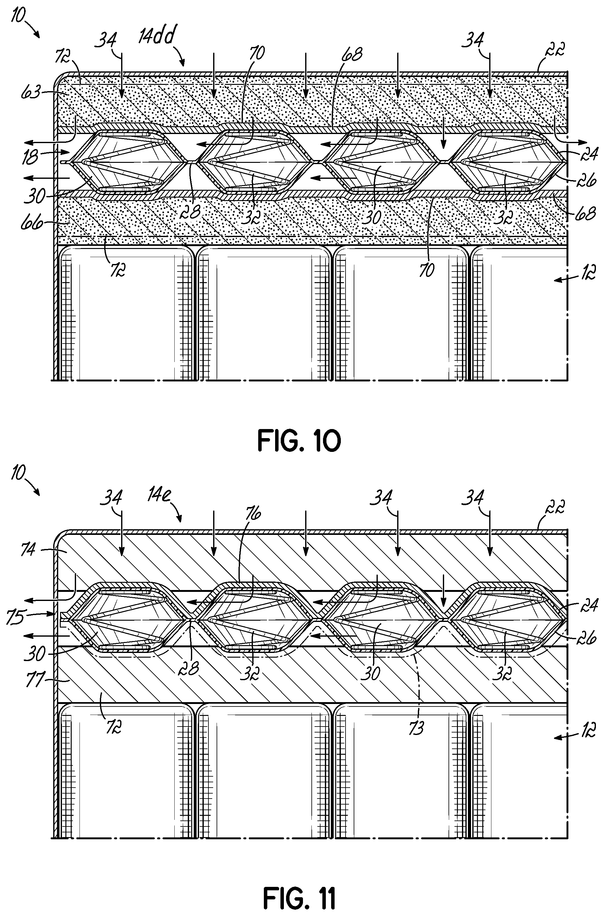 Patent US11793319 Figure 8 – Bedding or seating product having topper with at least one thermally enhanced foam component