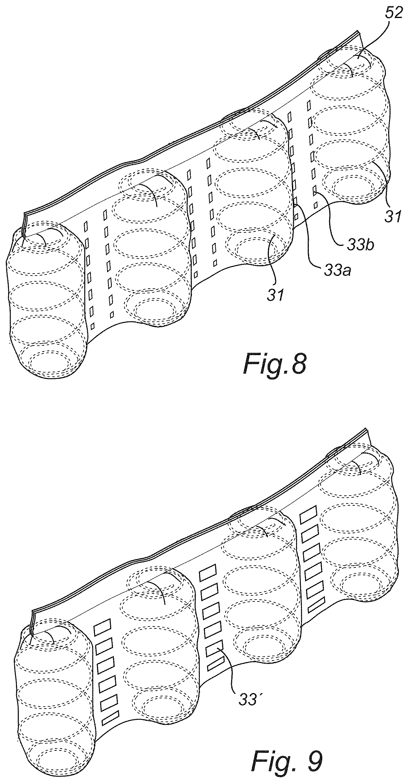 Patent US11793320 Figure 6 – Low density pocket spring mattress with integrated cushioning pads