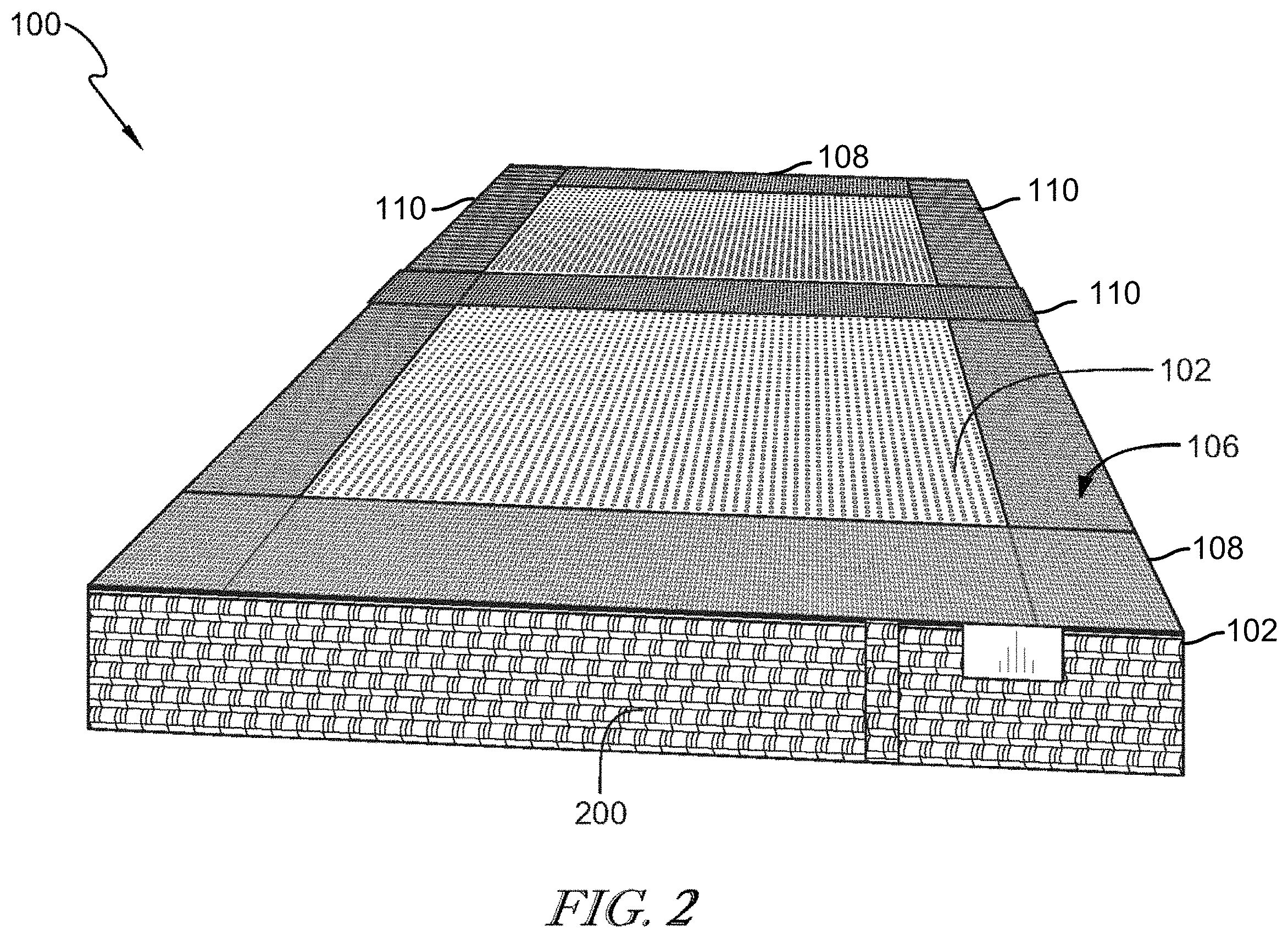 Patent US11793324 Figure 2 – Mattress assembly
