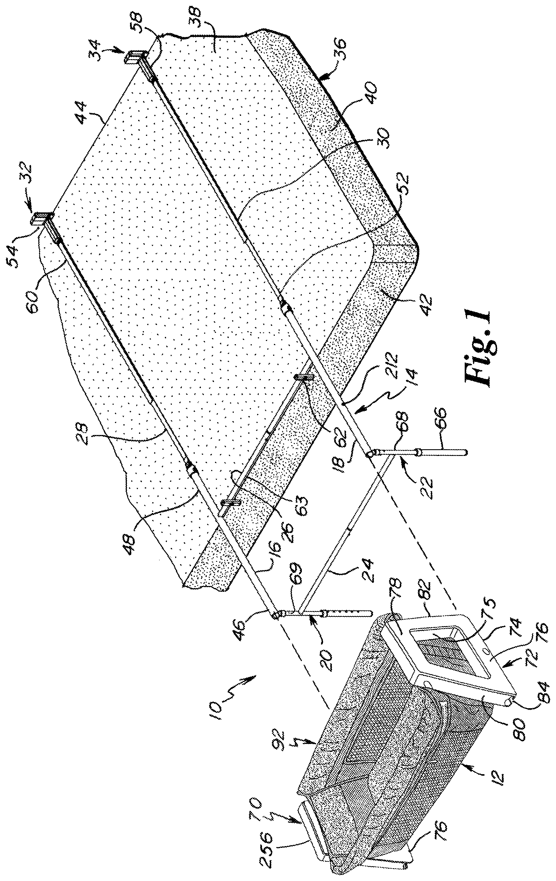 Patent US11793326 Figure 1 – Bassinet apparatus