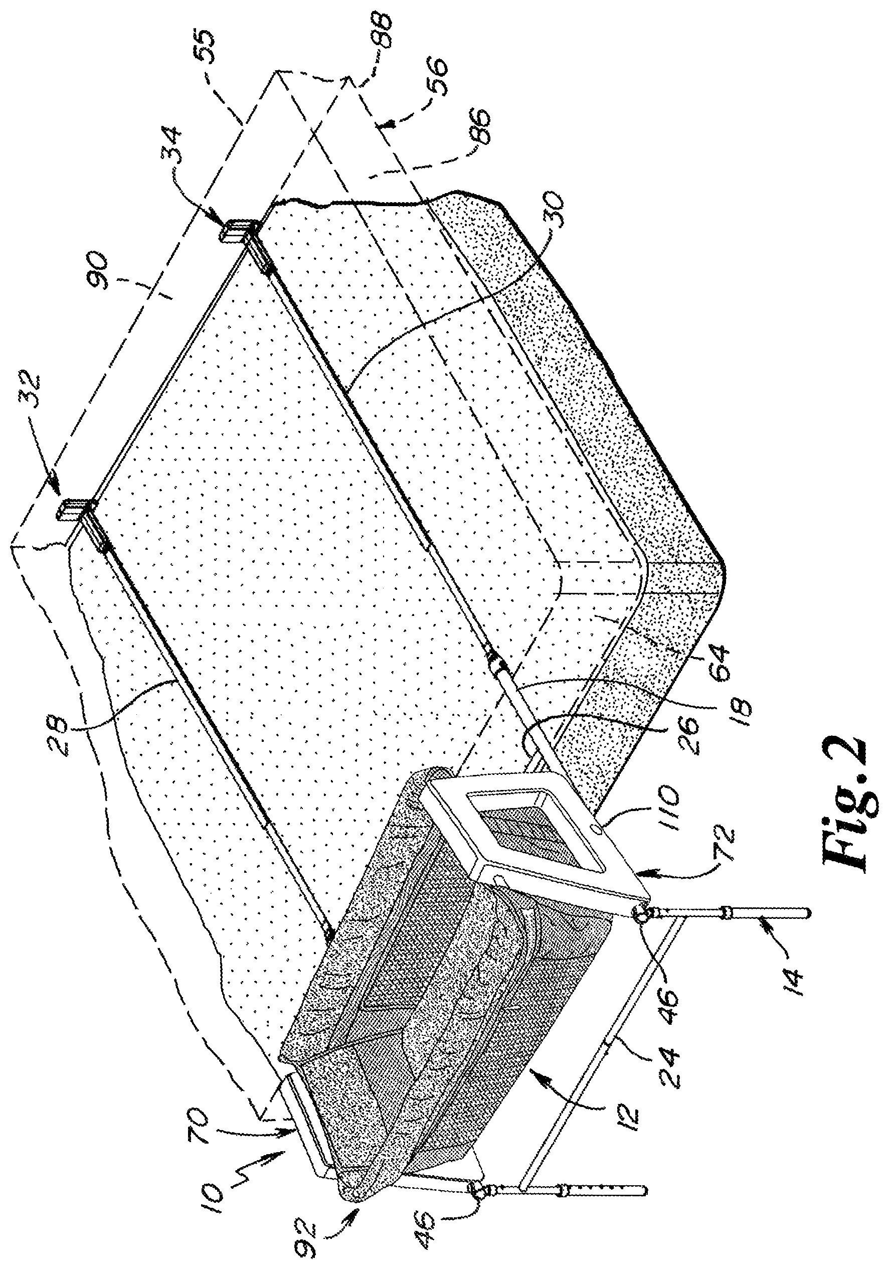 Patent US11793326 Figure 2 – Bassinet apparatus