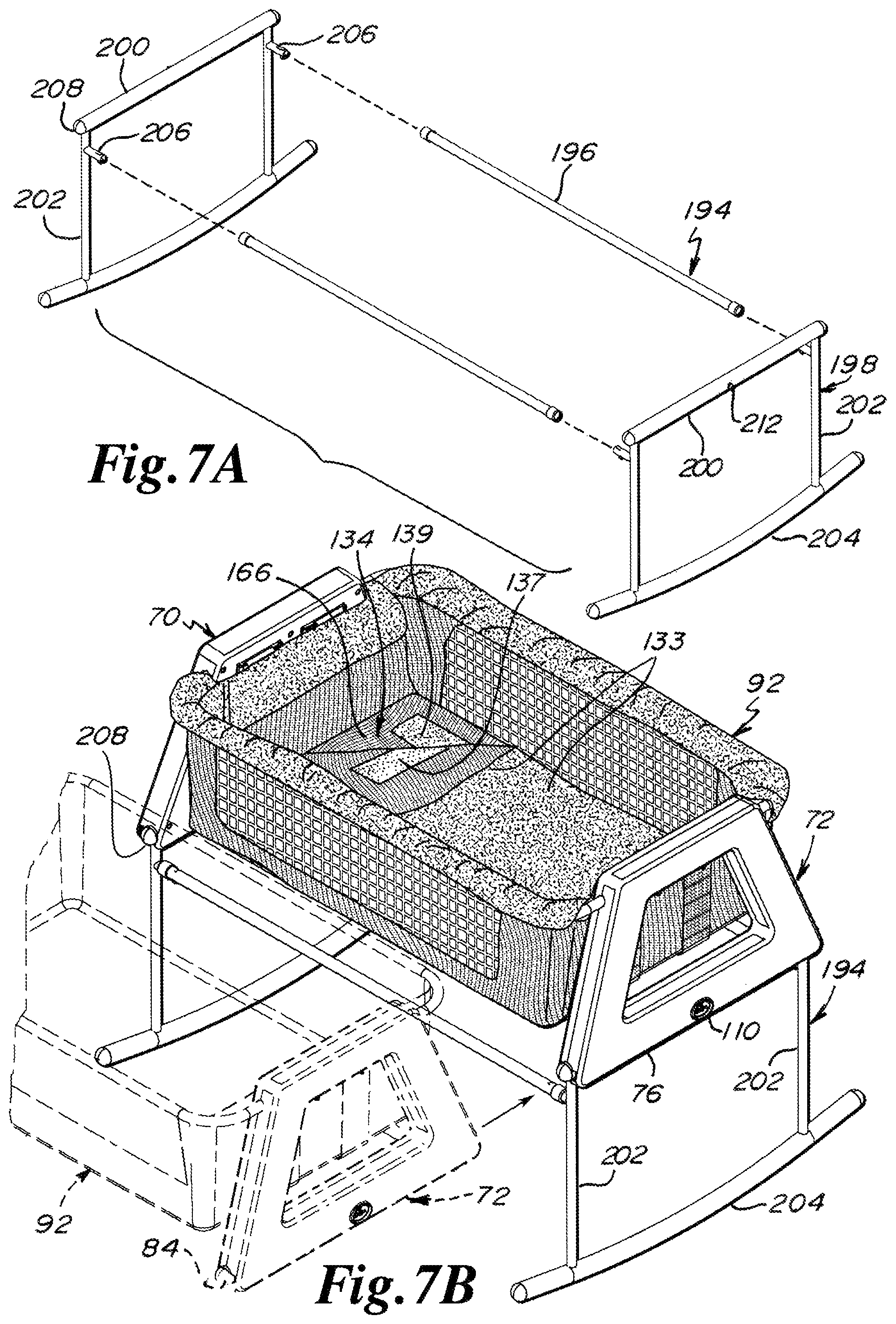 Patent US11793326 Figure 7 – Bassinet apparatus