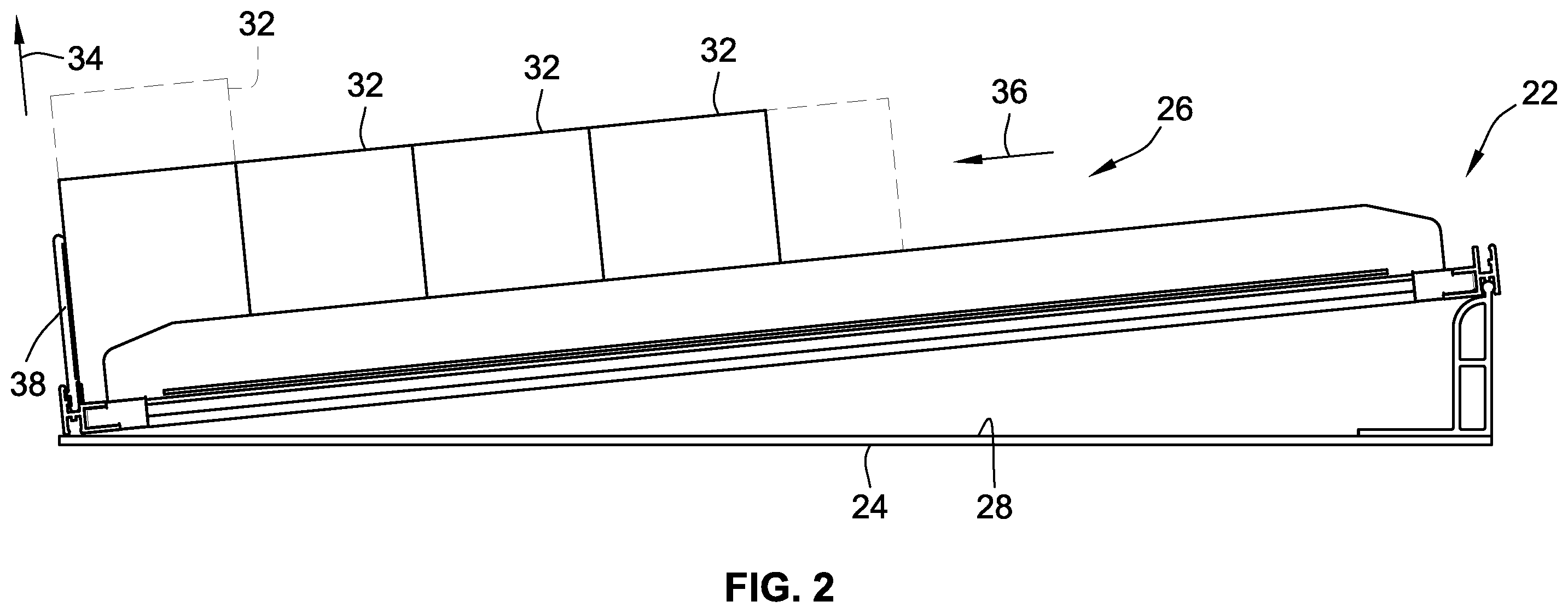 Patent US11793328 Figure 2 – Retail merchandise tray and display incorporating same