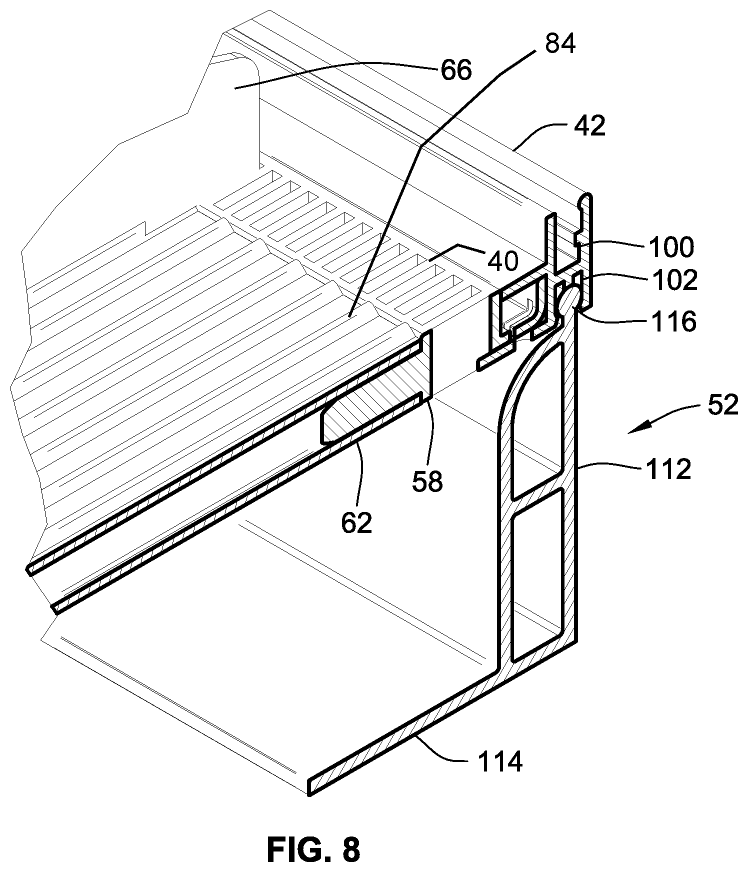 Patent US11793328 Figure 8 – Retail merchandise tray and display incorporating same