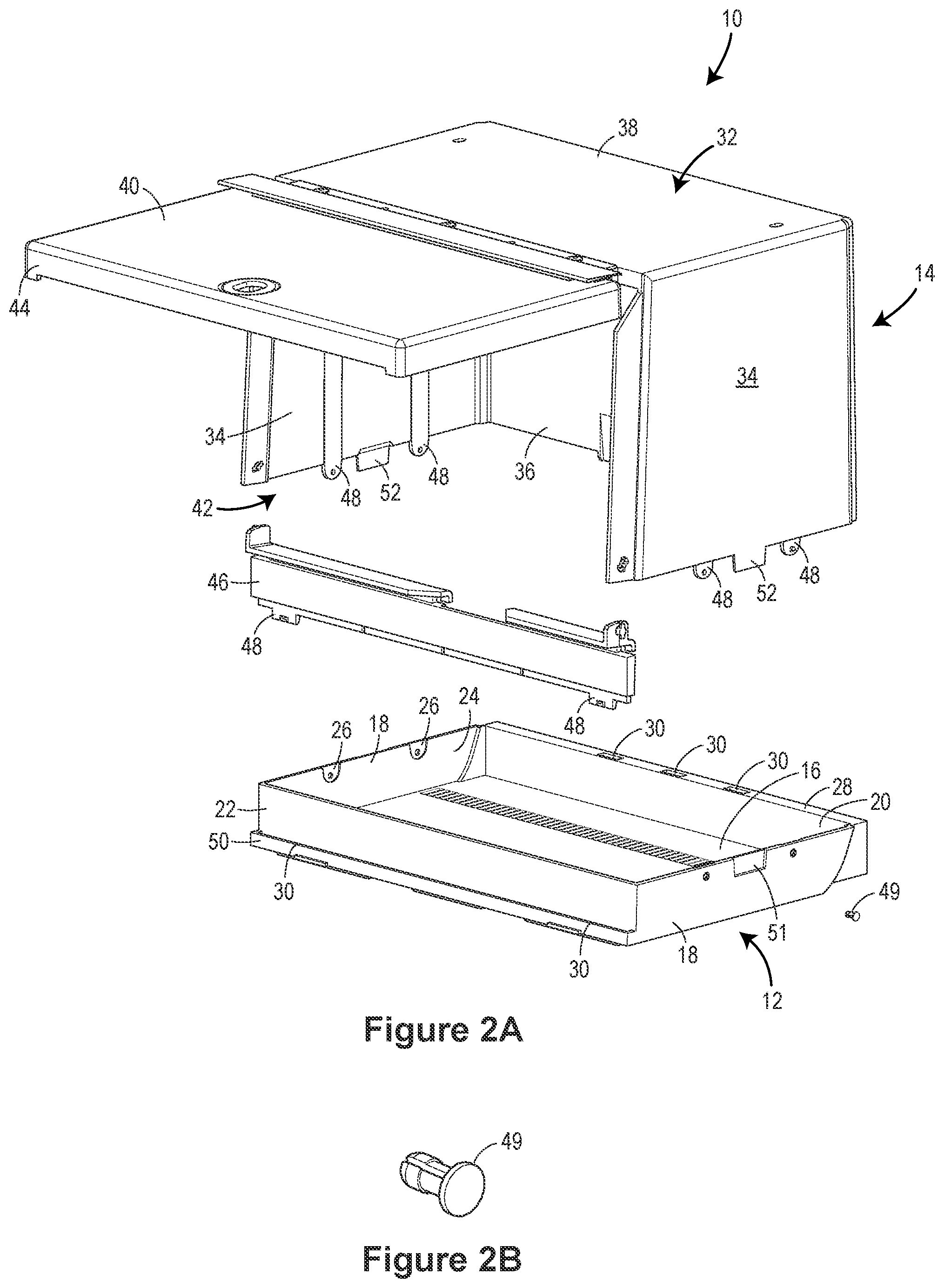 Patent US11793329 Figure 2 – Locking case system and method for cosmetic products