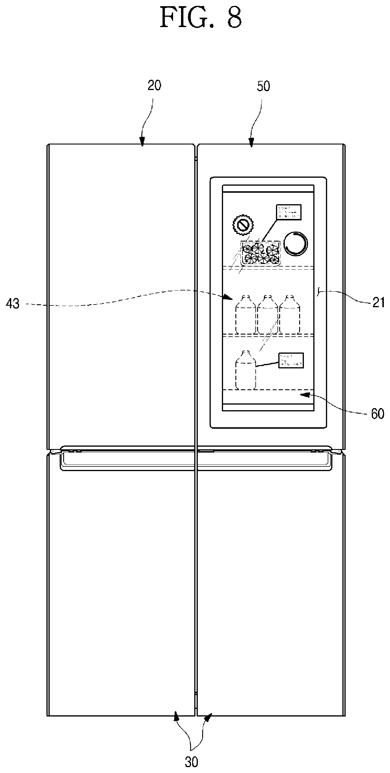 Patent US11793330 Figure 8 – Refrigerator