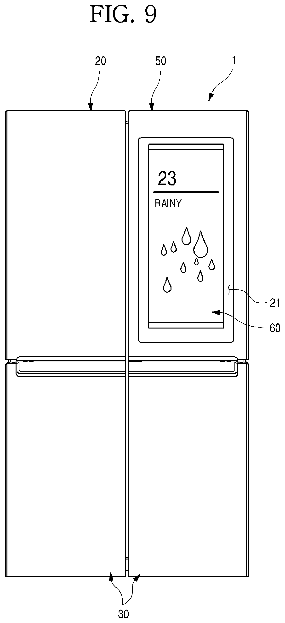 Patent US11793330 Figure 9 – Refrigerator