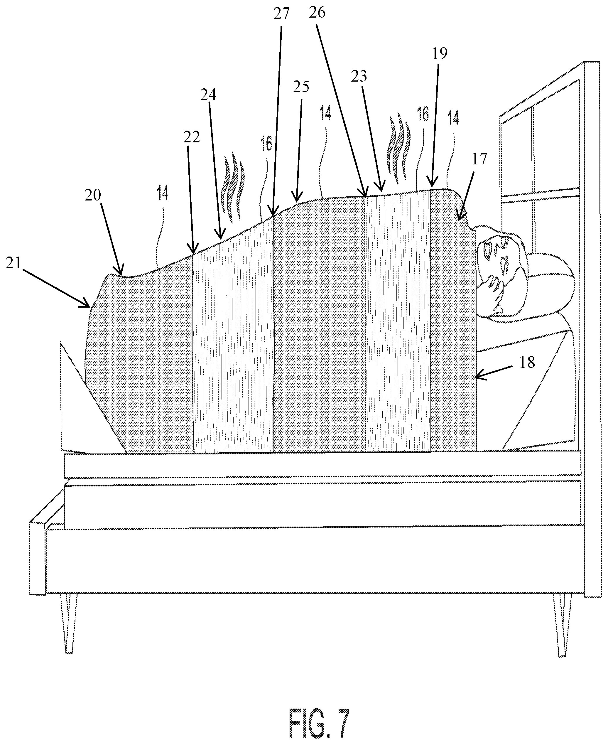 Patent US11793333 Figure 7 – Bed covering system
