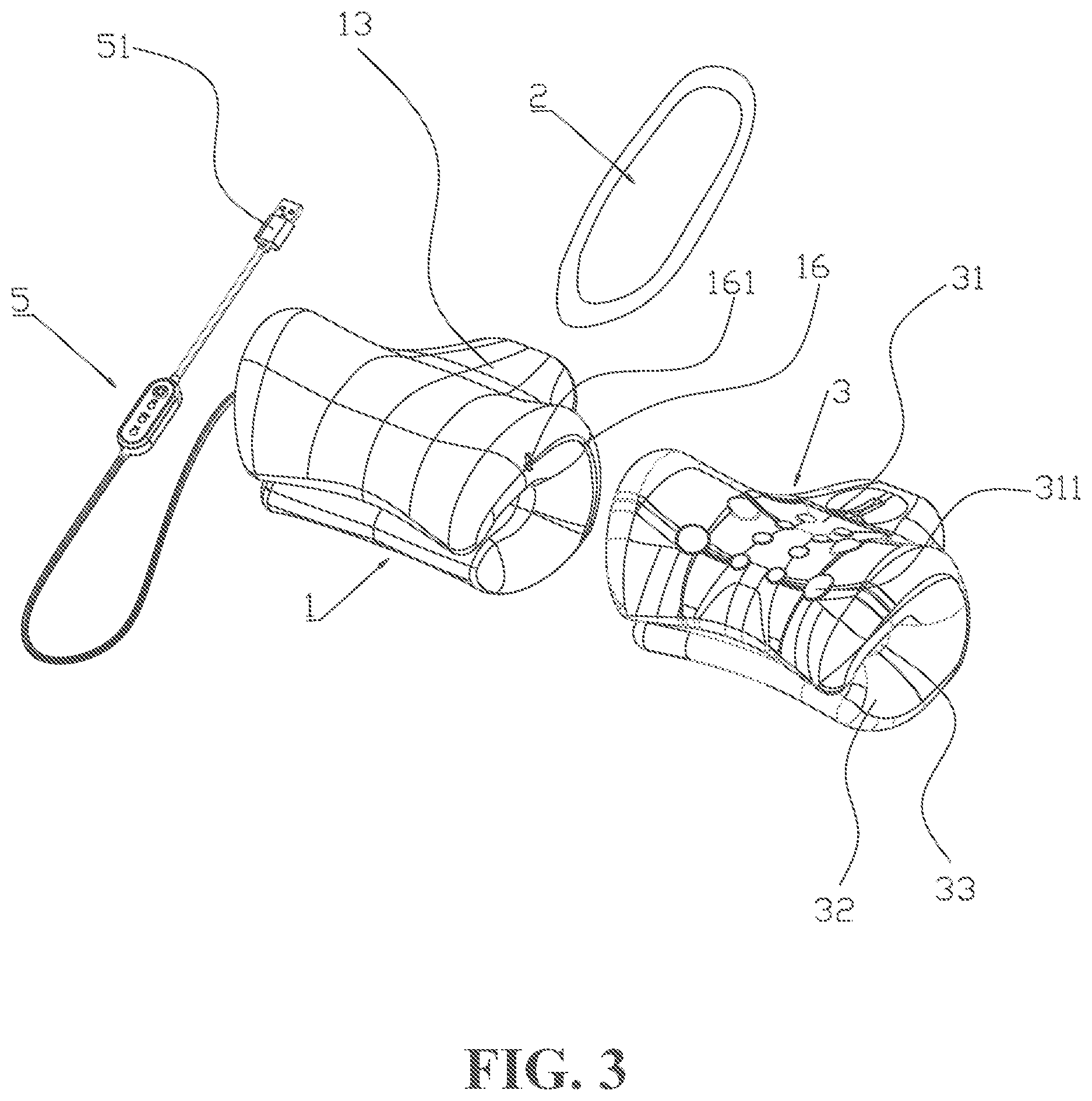 Patent US11793334 Figure 3 – Protective case of cervical traction pillow and cervical traction pillow