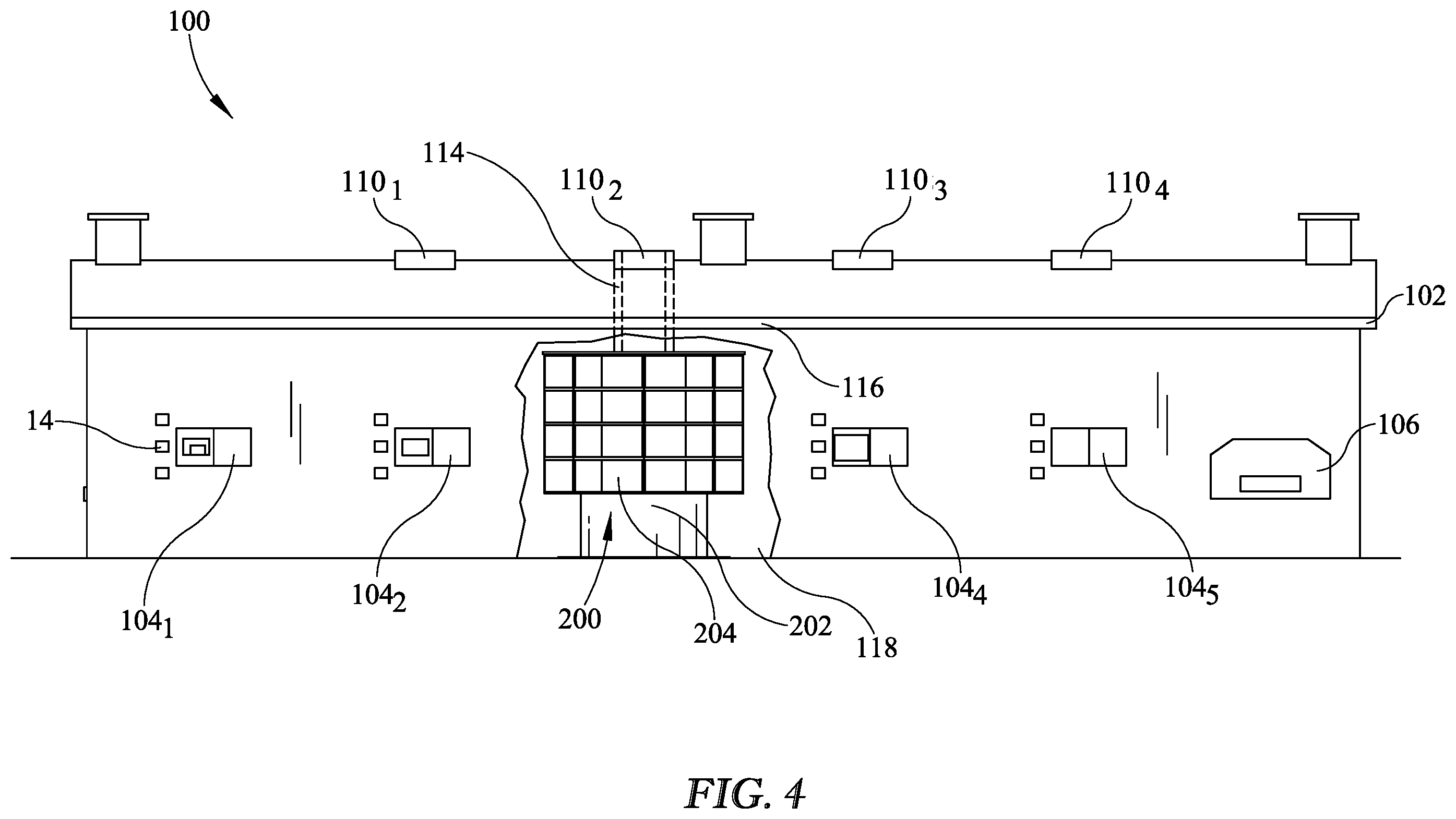 Patent US11793340 Figure 4 – Revolving cluster mailbox and central package delivery system