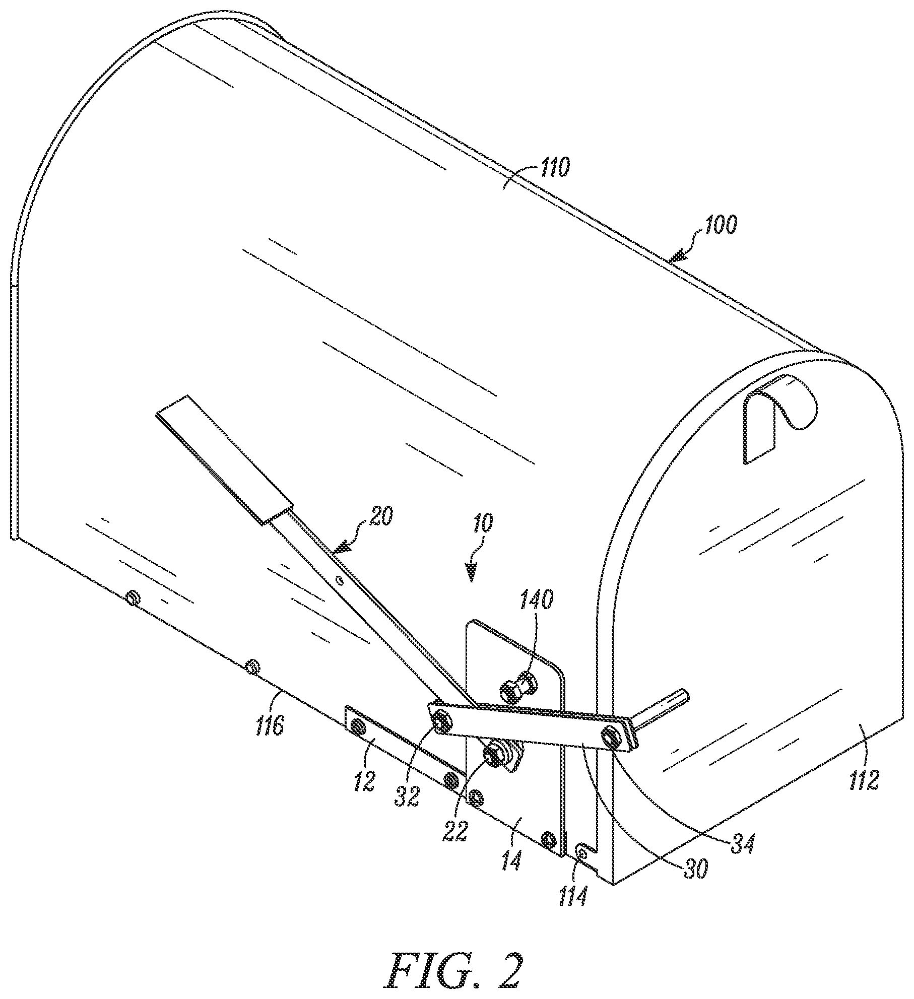 Patent US11793341 Figure 2 – Mailbox delivery alert system and methods