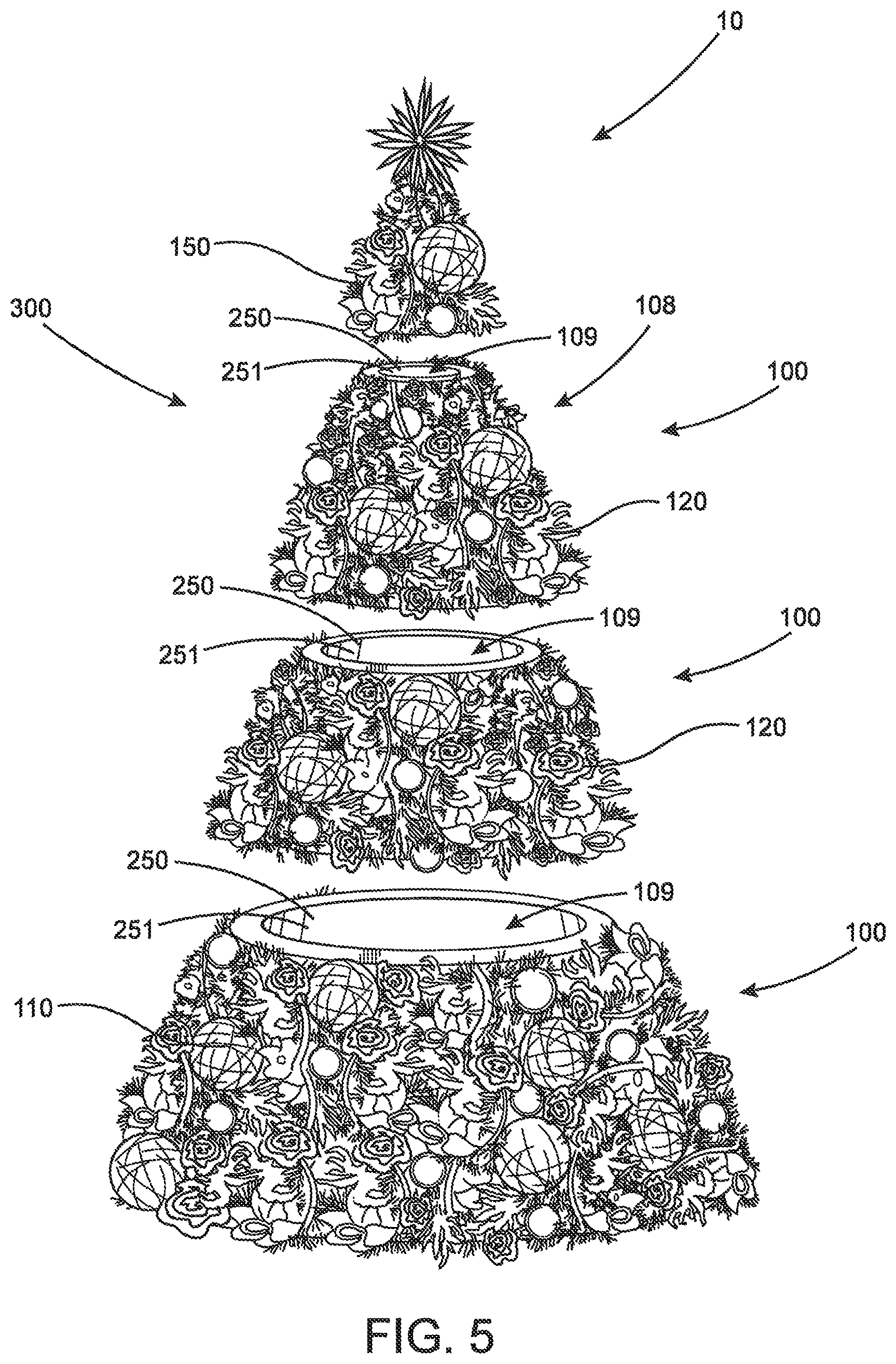 Patent US11793343 Figure 3 – Artificial tree assembly