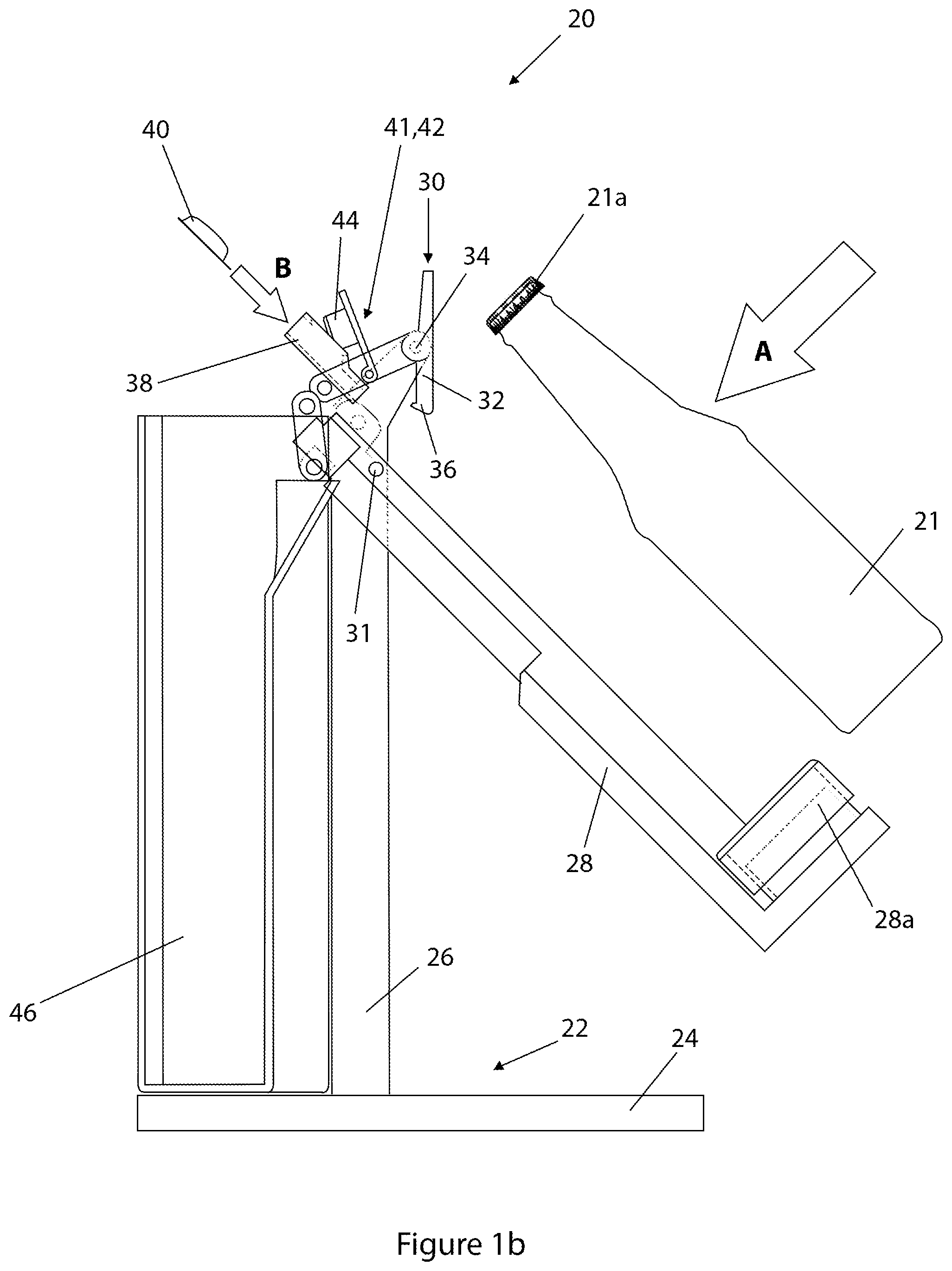 Patent US11793349 Figure 2 – Bottle opening and additive dispensing apparatus