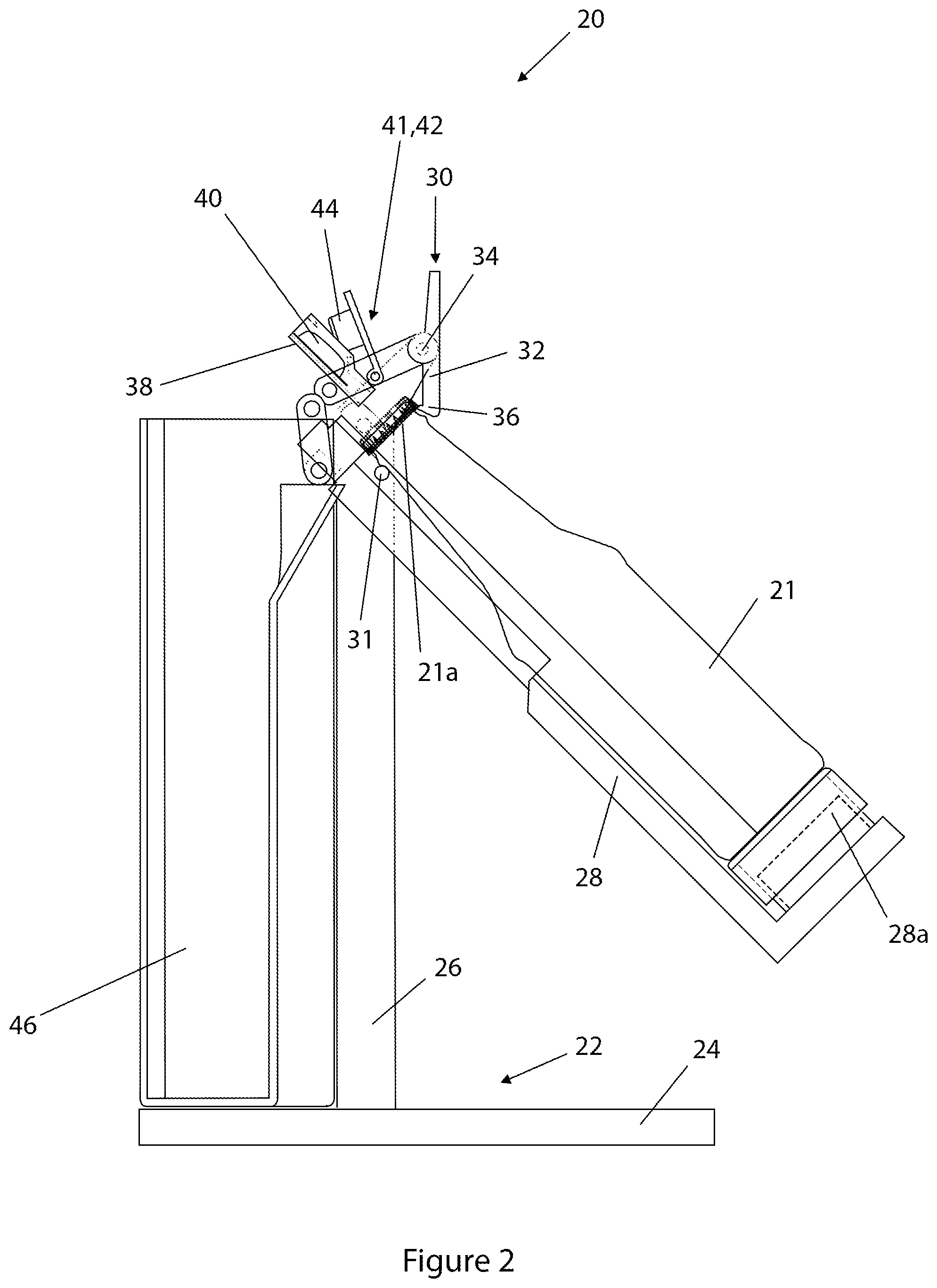 Patent US11793349 Figure 3 – Bottle opening and additive dispensing apparatus