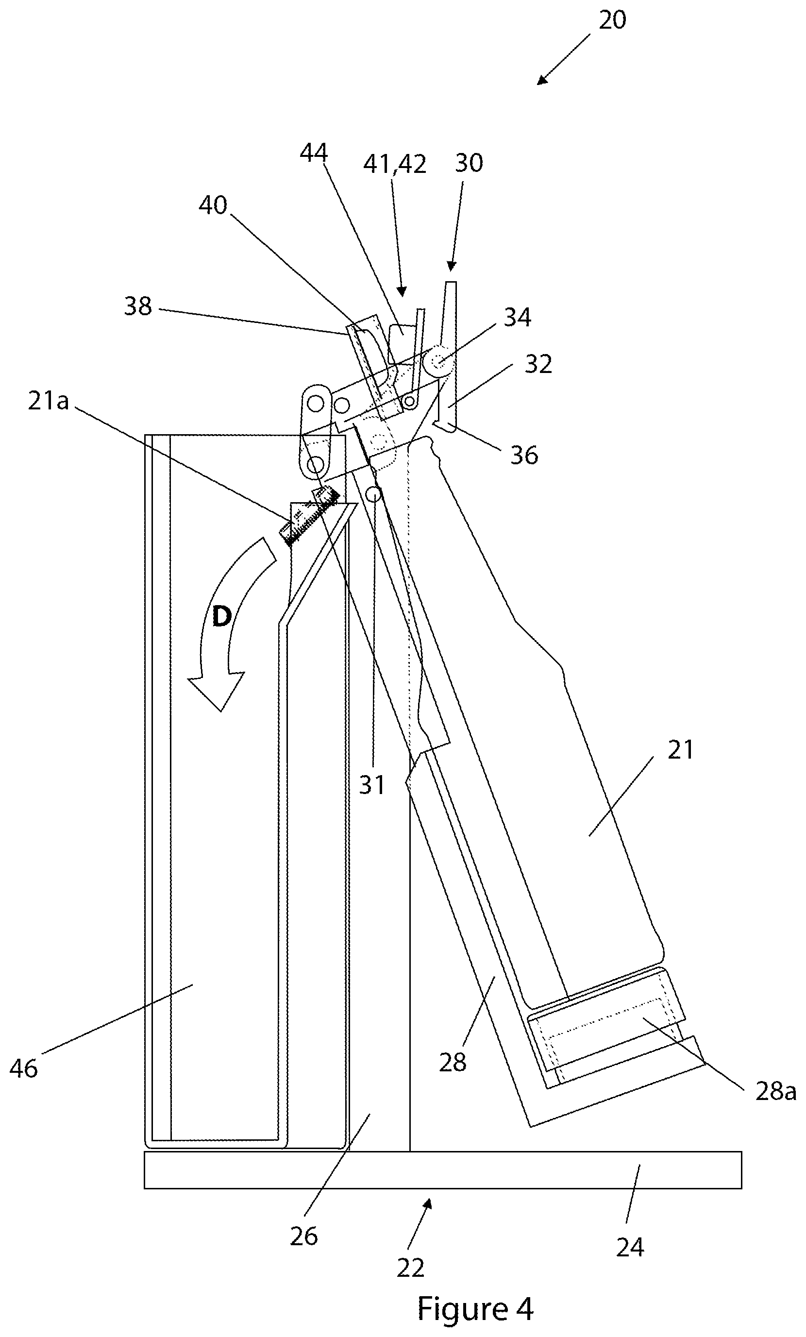 Patent US11793349 Figure 5 – Bottle opening and additive dispensing apparatus