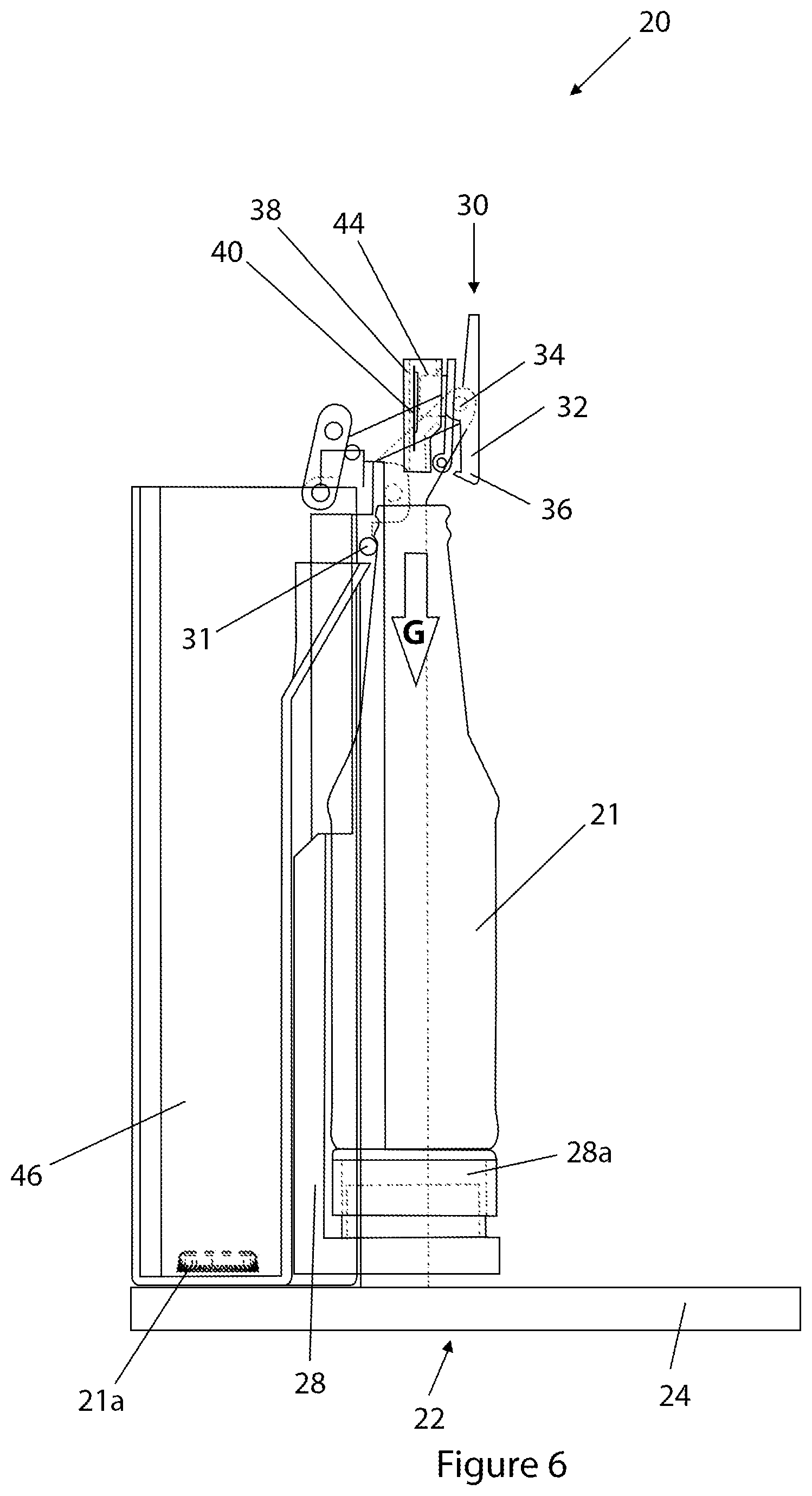 Patent US11793349 Figure 7 – Bottle opening and additive dispensing apparatus