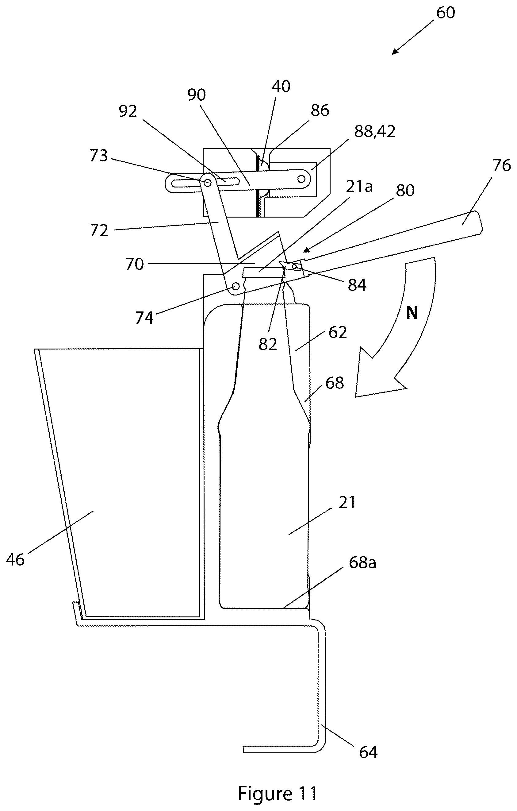 Patent US11793349 Figure 13 – Bottle opening and additive dispensing apparatus