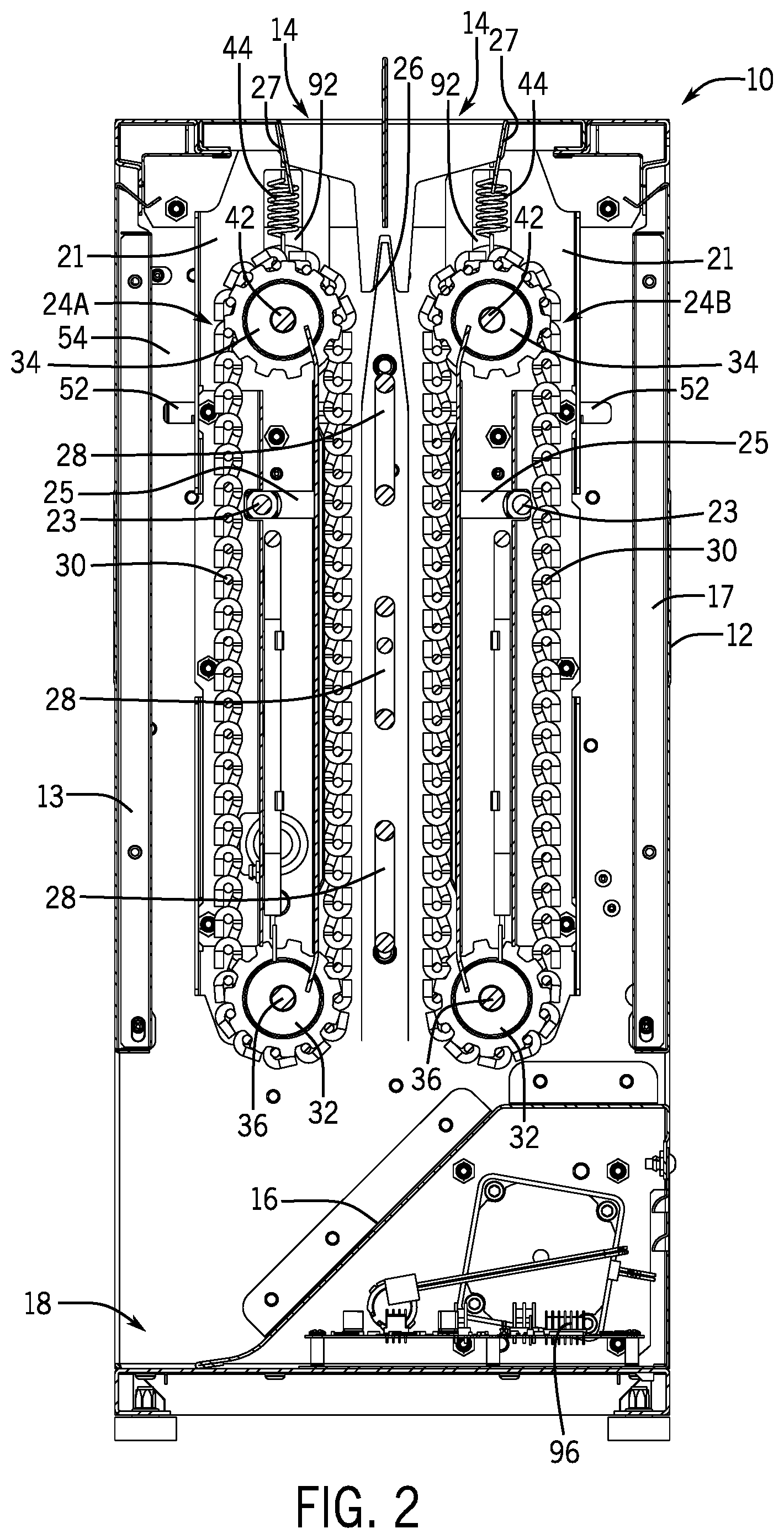 Patent US11793352 Figure 2 – Toaster with adjustable conveyor