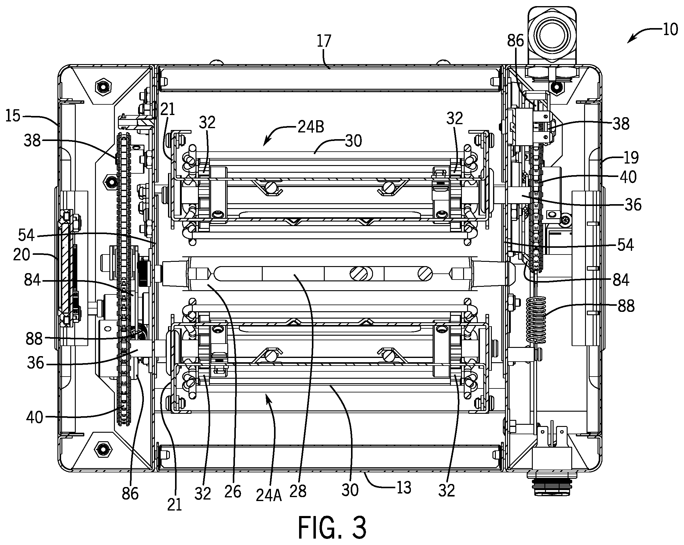 Patent US11793352 Figure 3 – Toaster with adjustable conveyor
