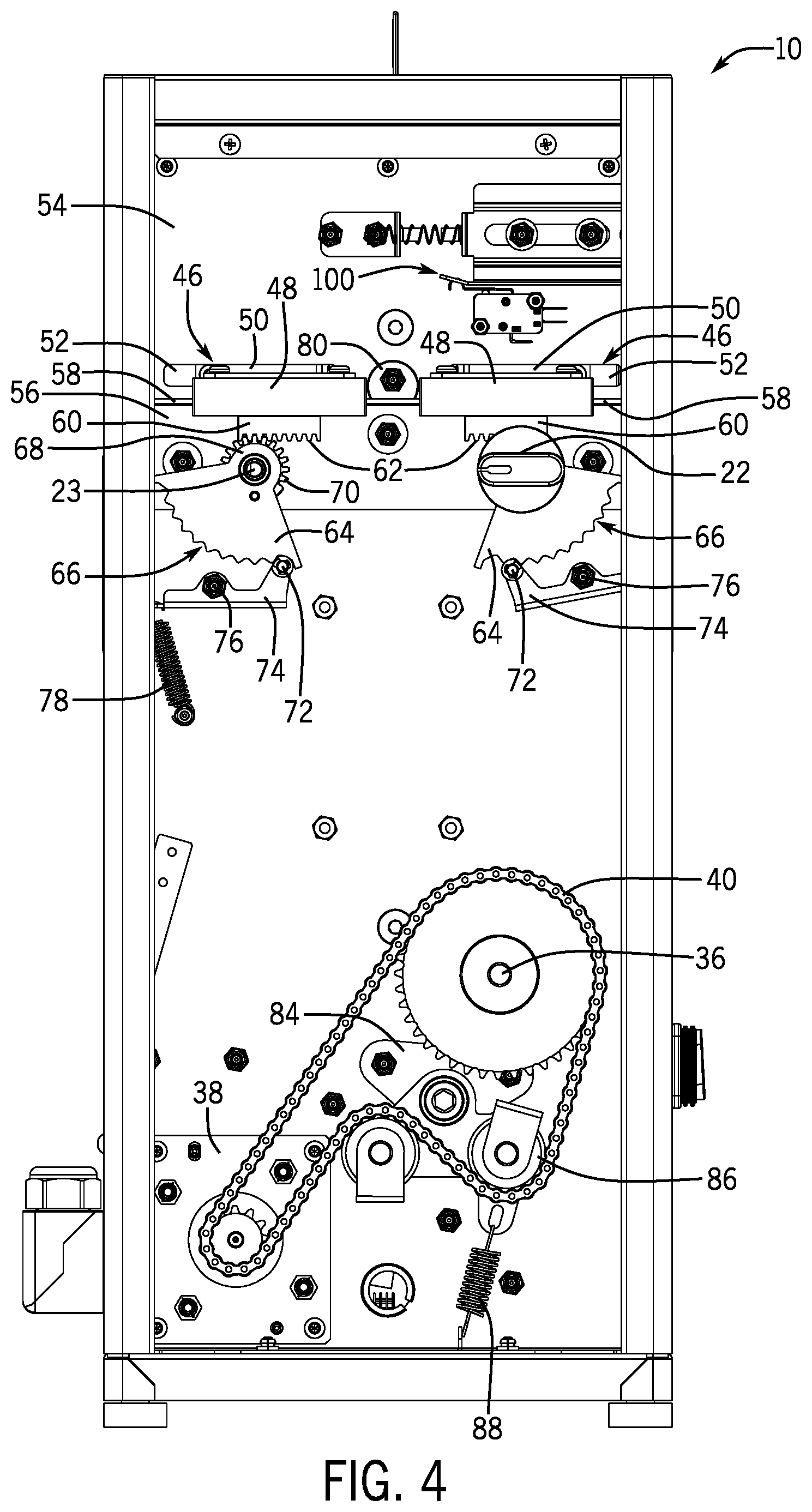 Patent US11793352 Figure 4 – Toaster with adjustable conveyor