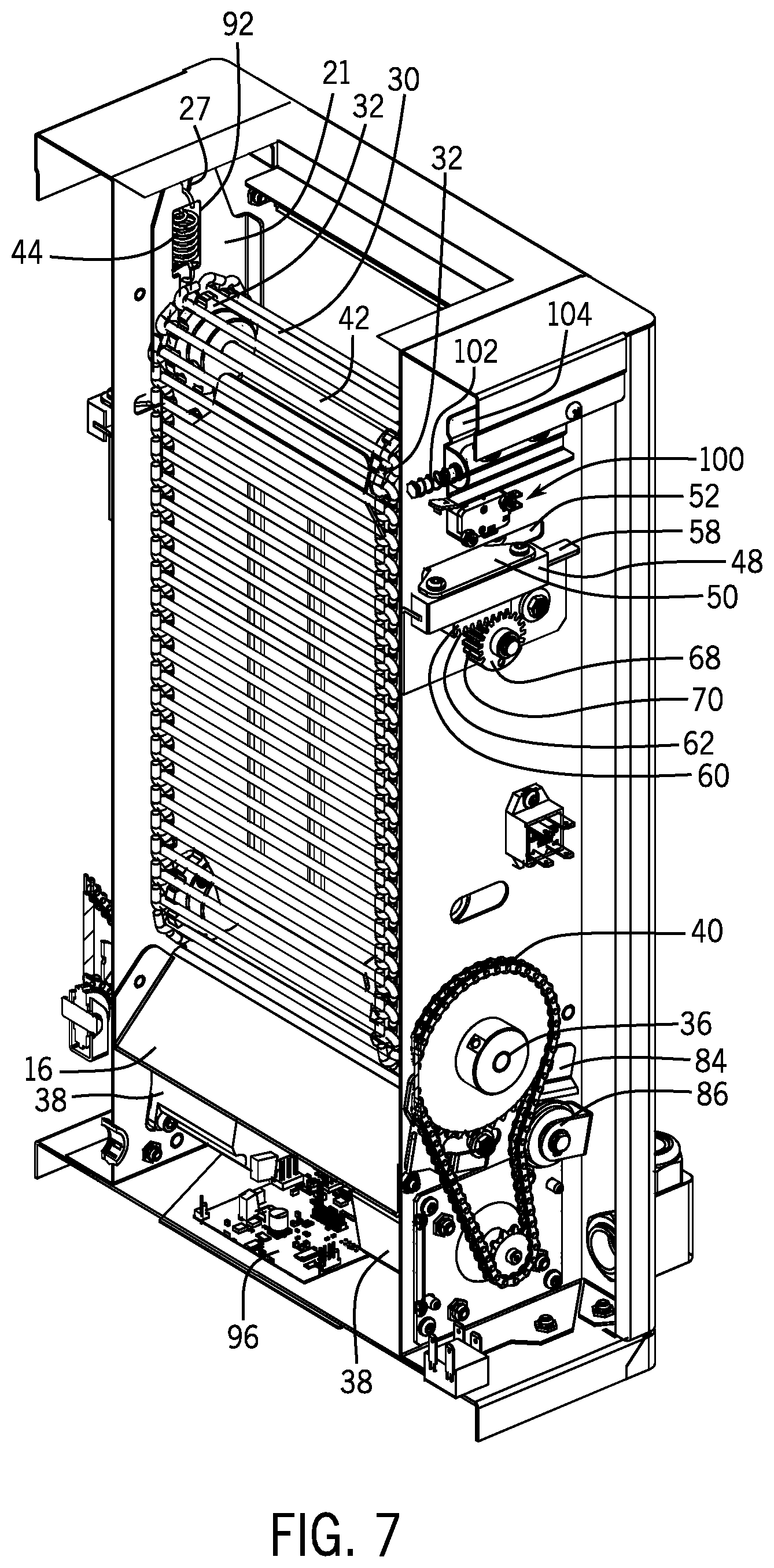 Patent US11793352 Figure 7 – Toaster with adjustable conveyor