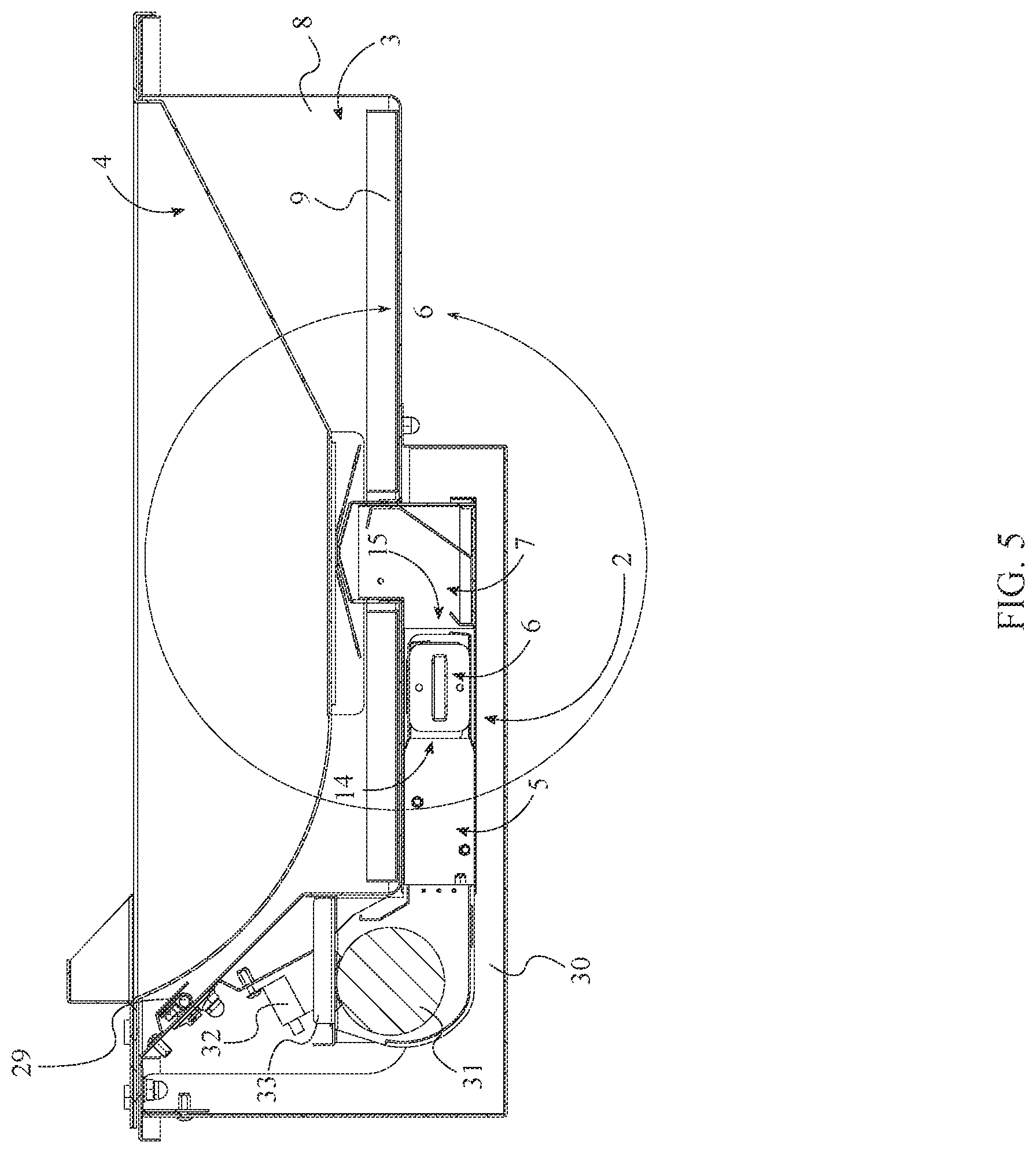 Patent US11793354 Figure 5 – Hot food holding station with multi-functional ramp