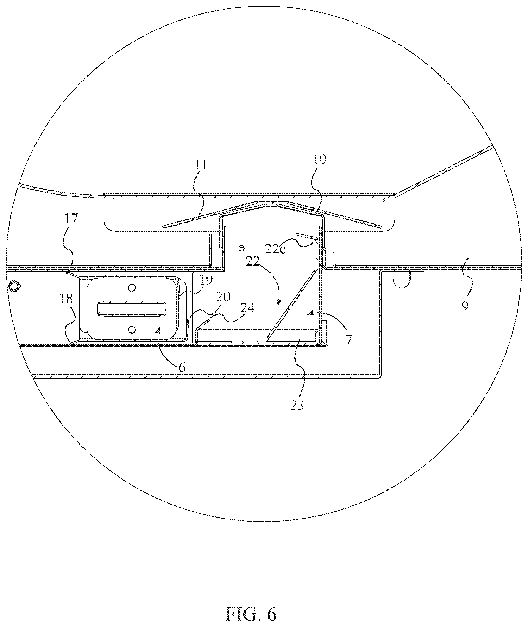 Patent US11793354 Figure 6 – Hot food holding station with multi-functional ramp