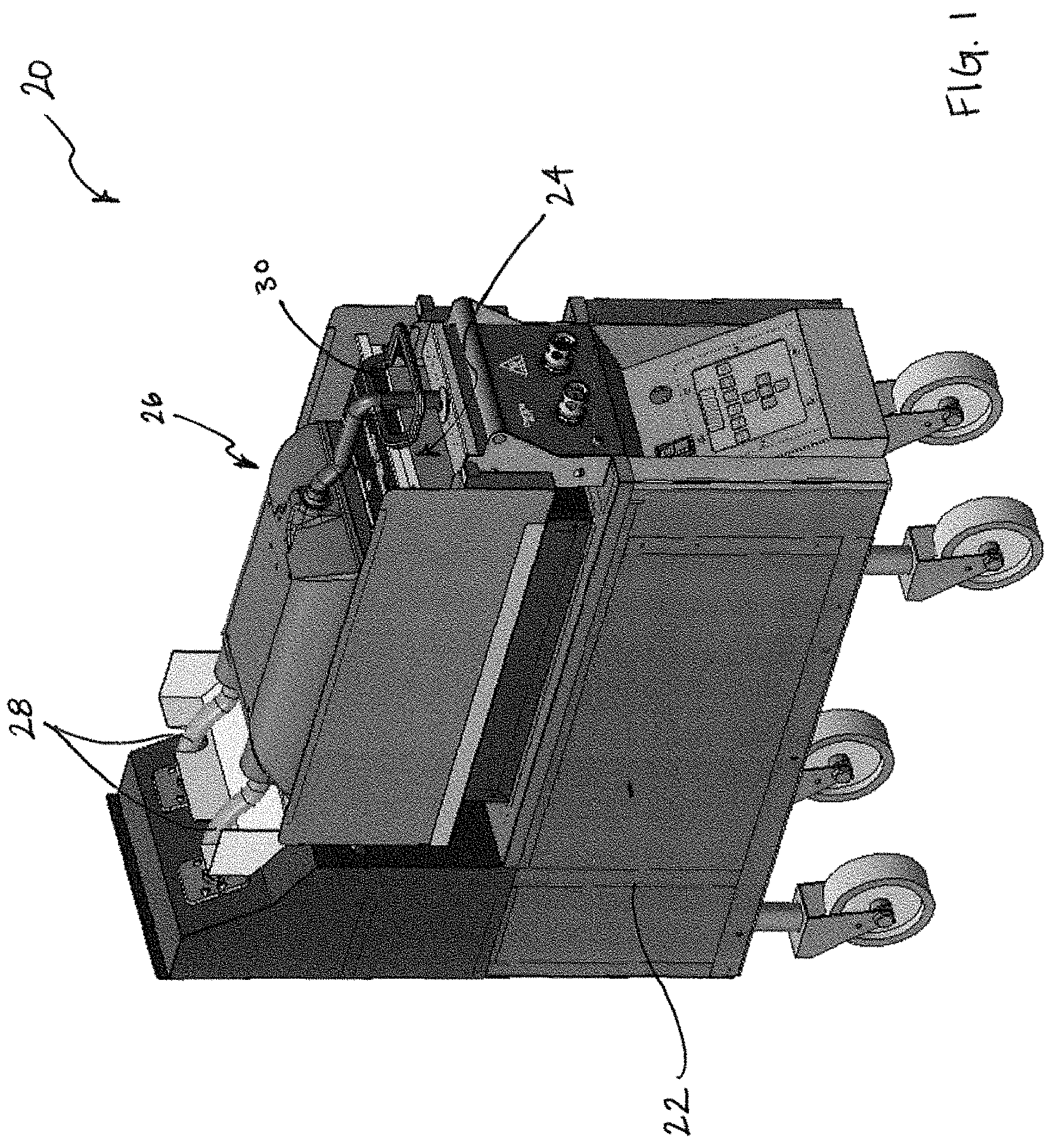 Patent US11793355 Figure 1 – Grilling appliance with lower platen position control