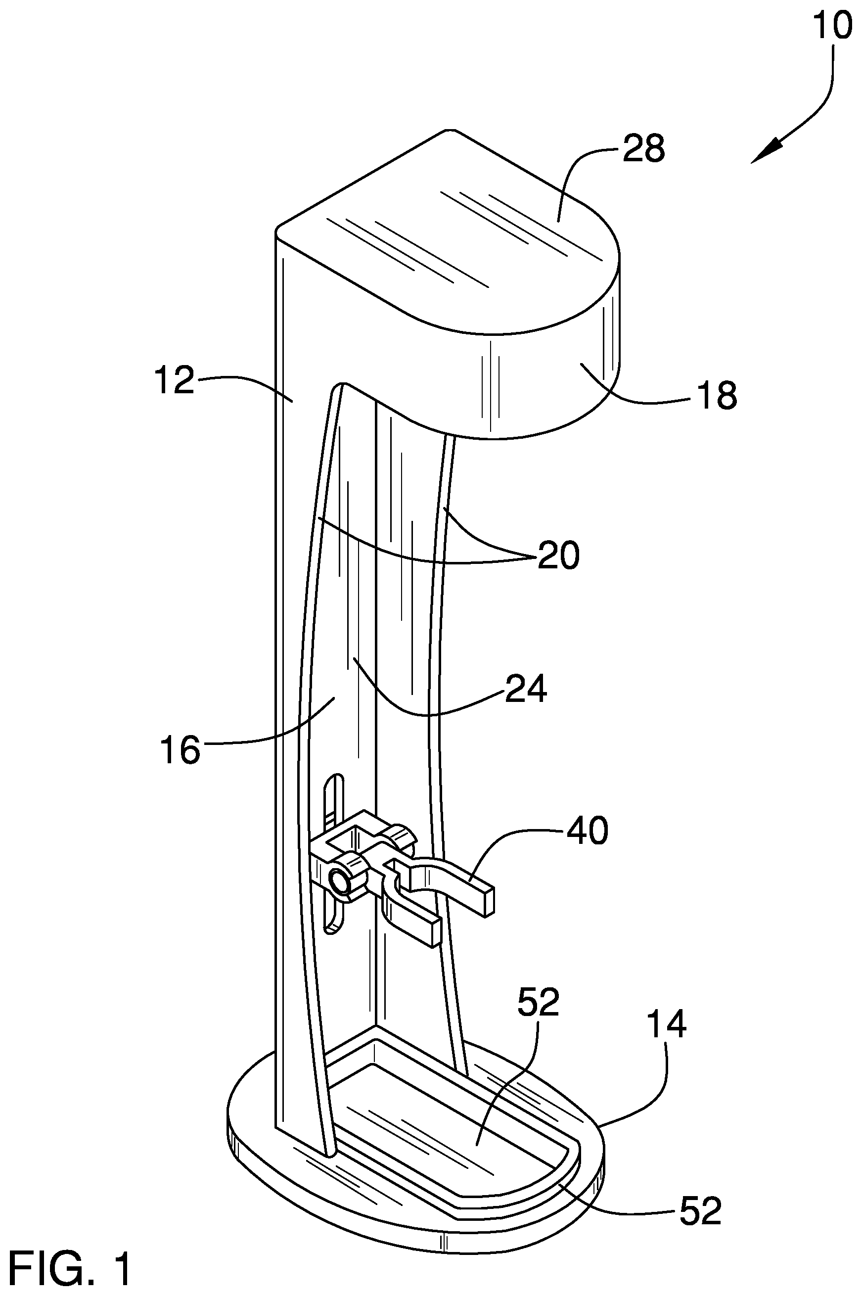 Patent US11793363 Figure 1 – Electric toothbrush stowage device