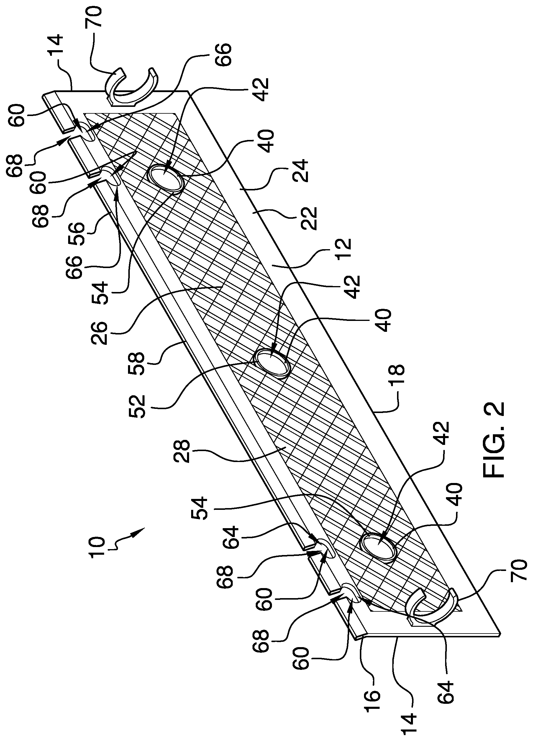 Patent US11793364 Figure 2 – Bar mounting bath shelf device