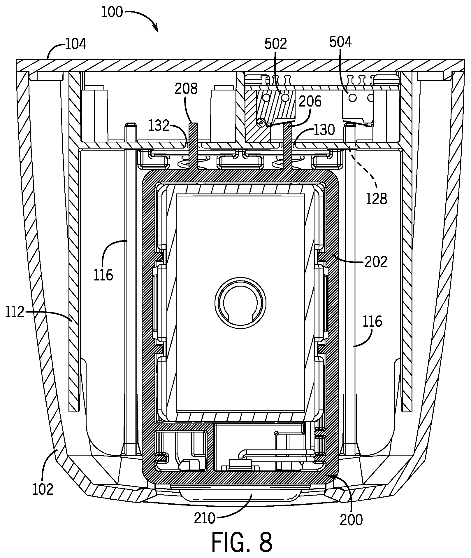 Patent US11793365 Figure 8 – Dispenser for use with refill cartridge