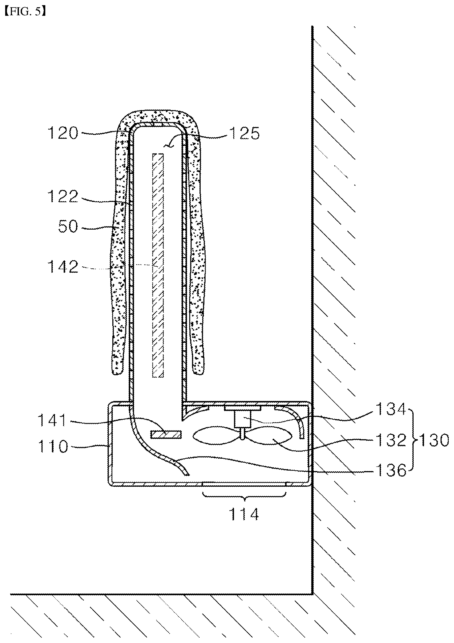 Patent US11793366 Figure 5 – Towel maintenance device