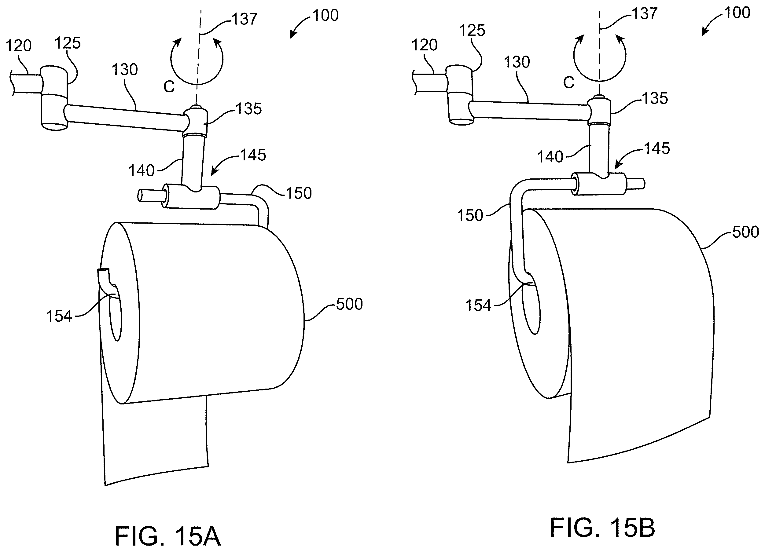 Patent US11793367 Figure 15 – Toilet paper holder systems and methods