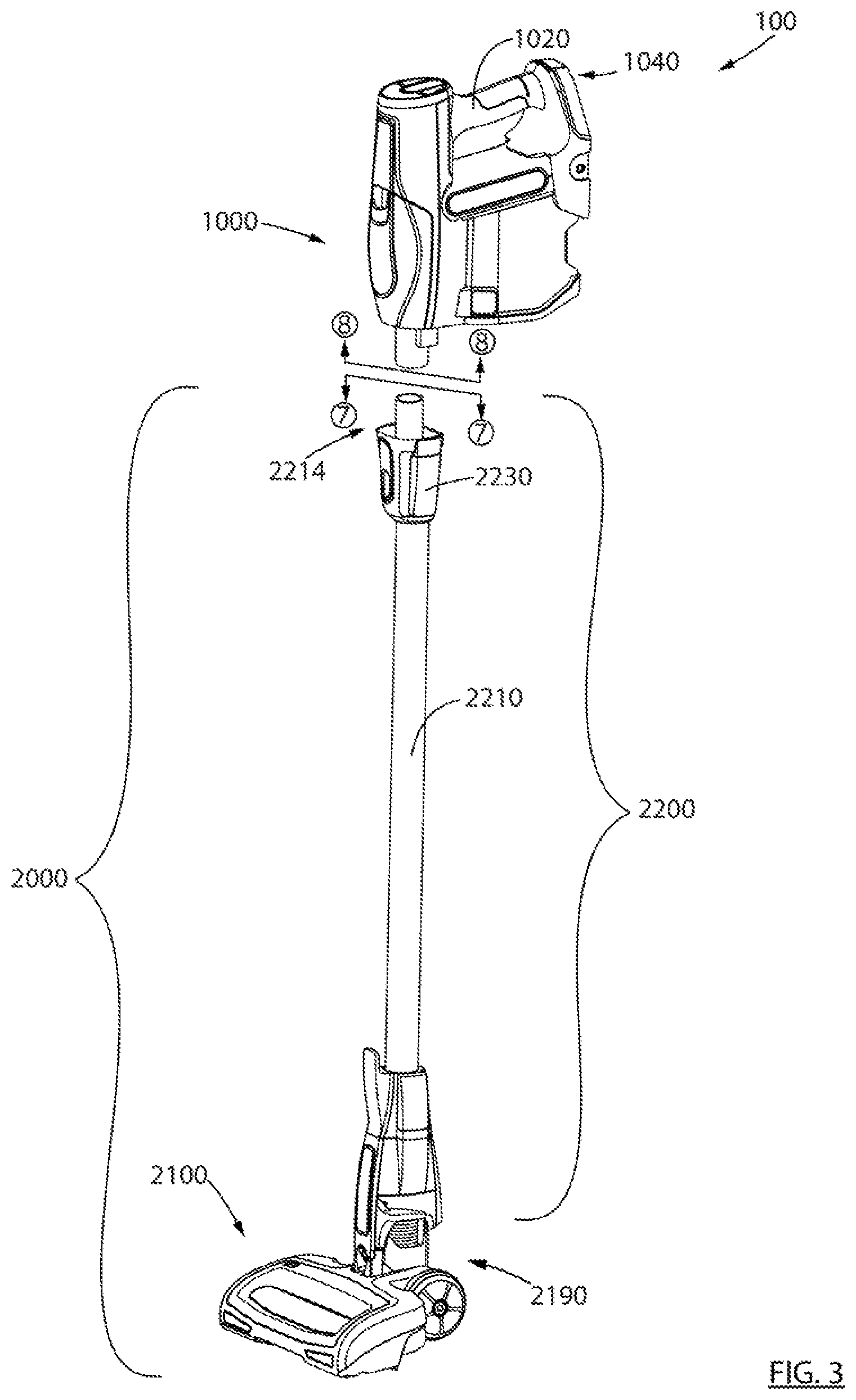 Patent US11793374 Figure 3 – Surface cleaning apparatus with a variable inlet flow area