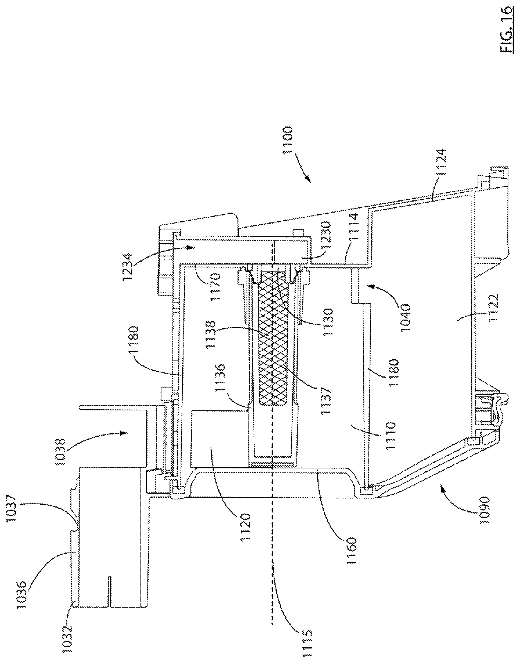 Patent US11793374 Figure 14 – Surface cleaning apparatus with a variable inlet flow area