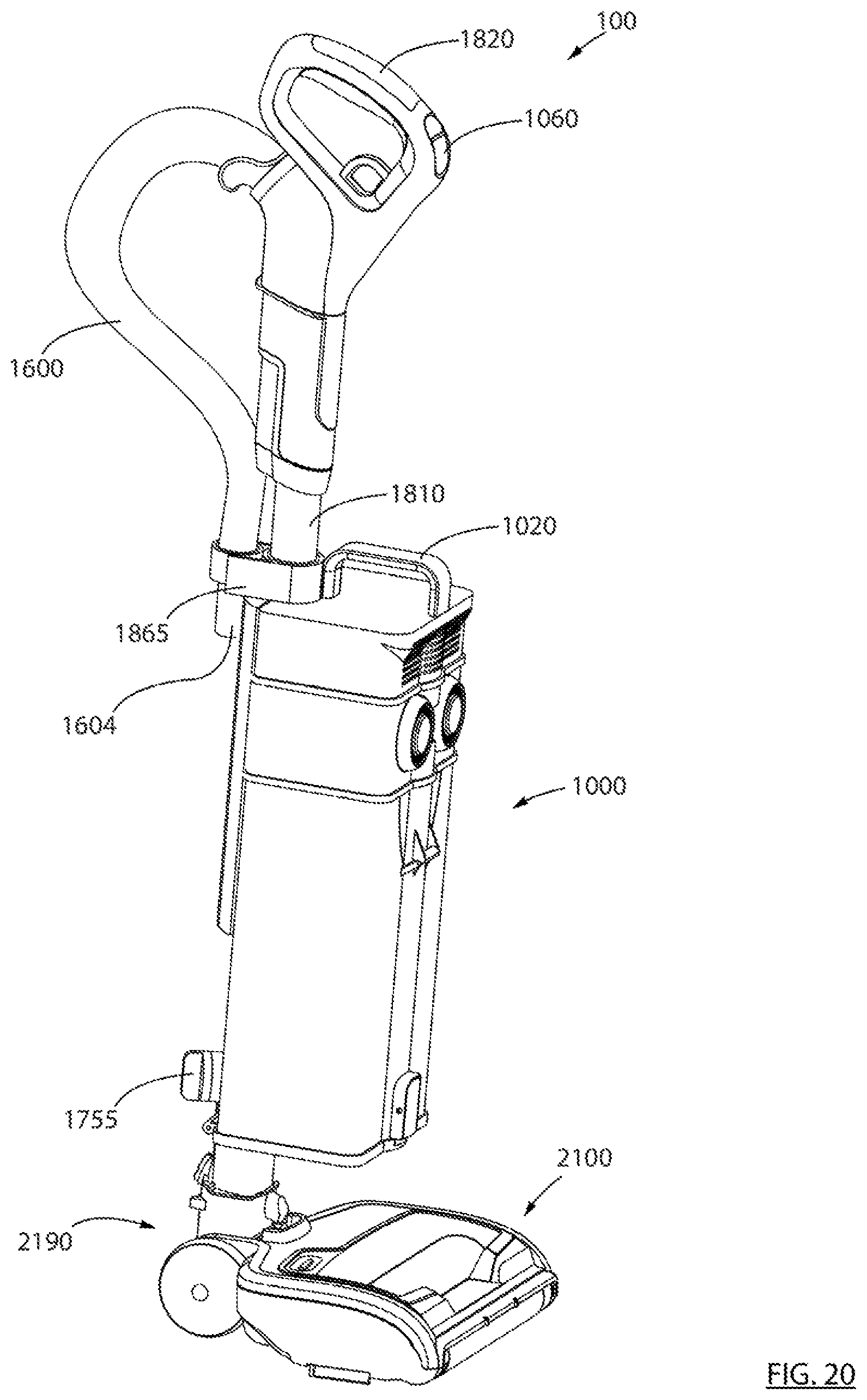 Patent US11793374 Figure 18 – Surface cleaning apparatus with a variable inlet flow area
