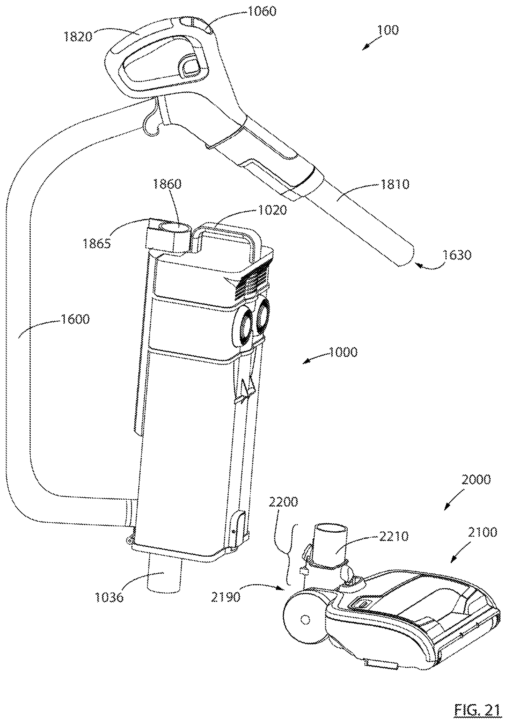 Patent US11793374 Figure 19 – Surface cleaning apparatus with a variable inlet flow area