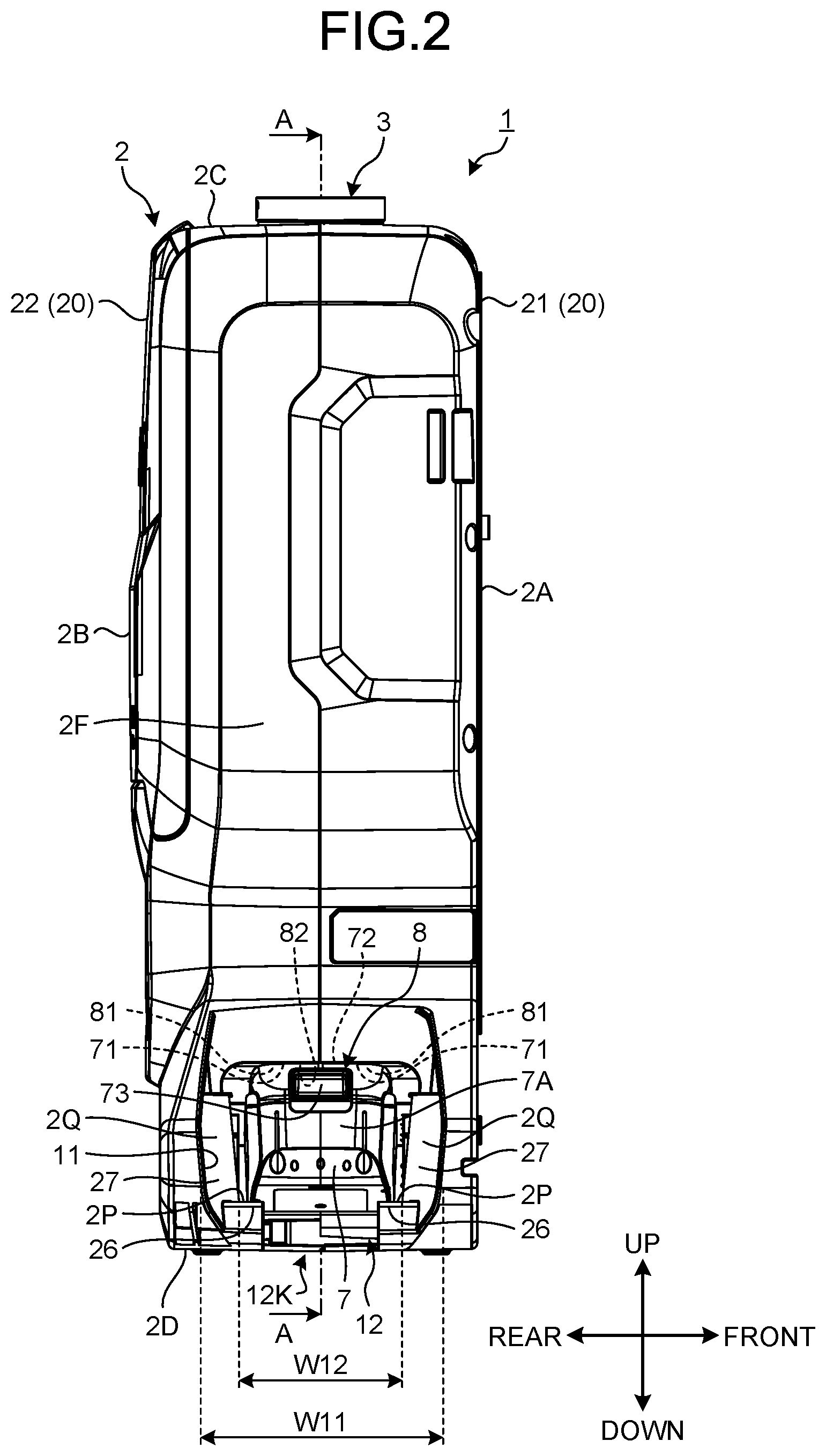 Patent US11793377 Figure 2 – Backpack dust collector