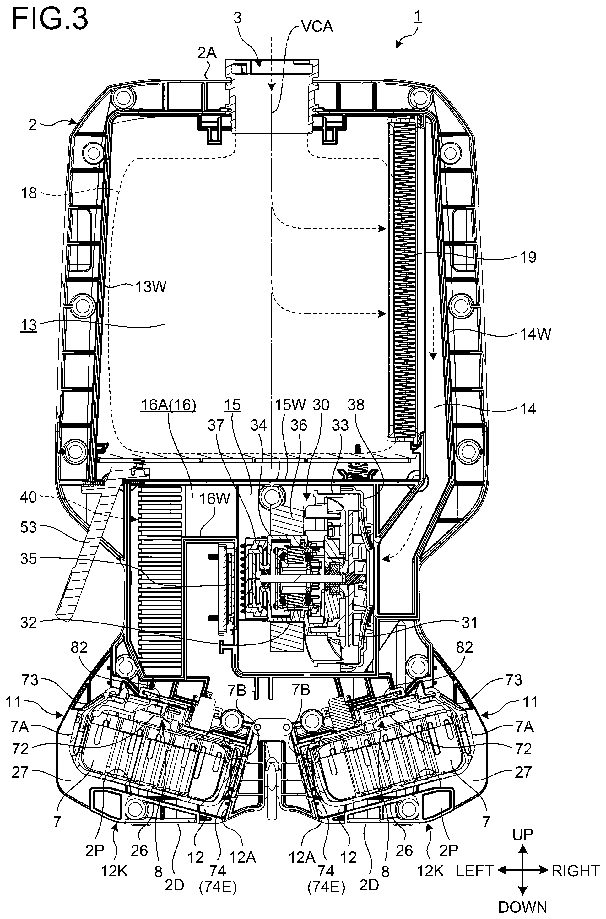 Patent US11793377 Figure 3 – Backpack dust collector