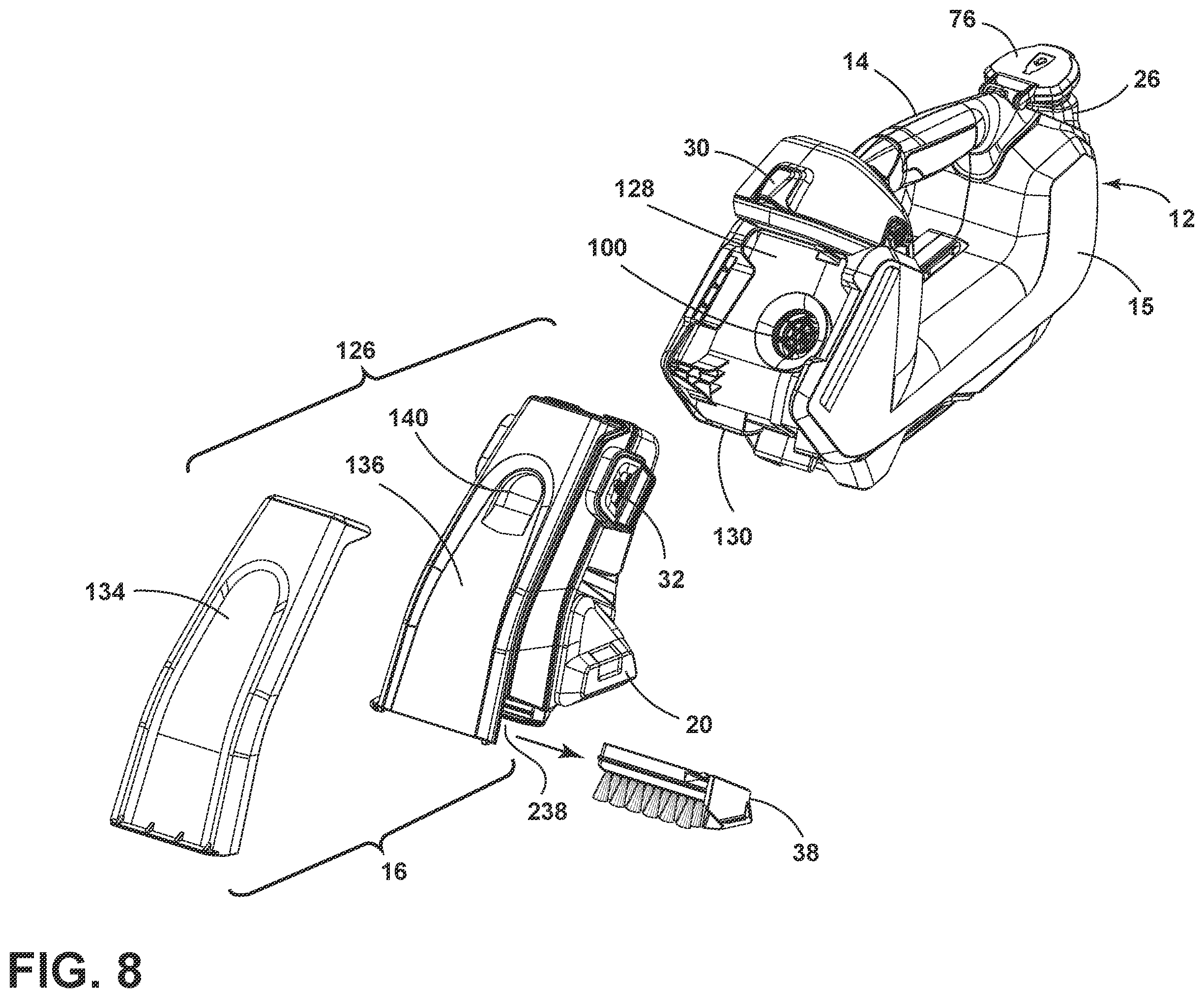 Patent US11793378 Figure 7 – Handheld extraction cleaner