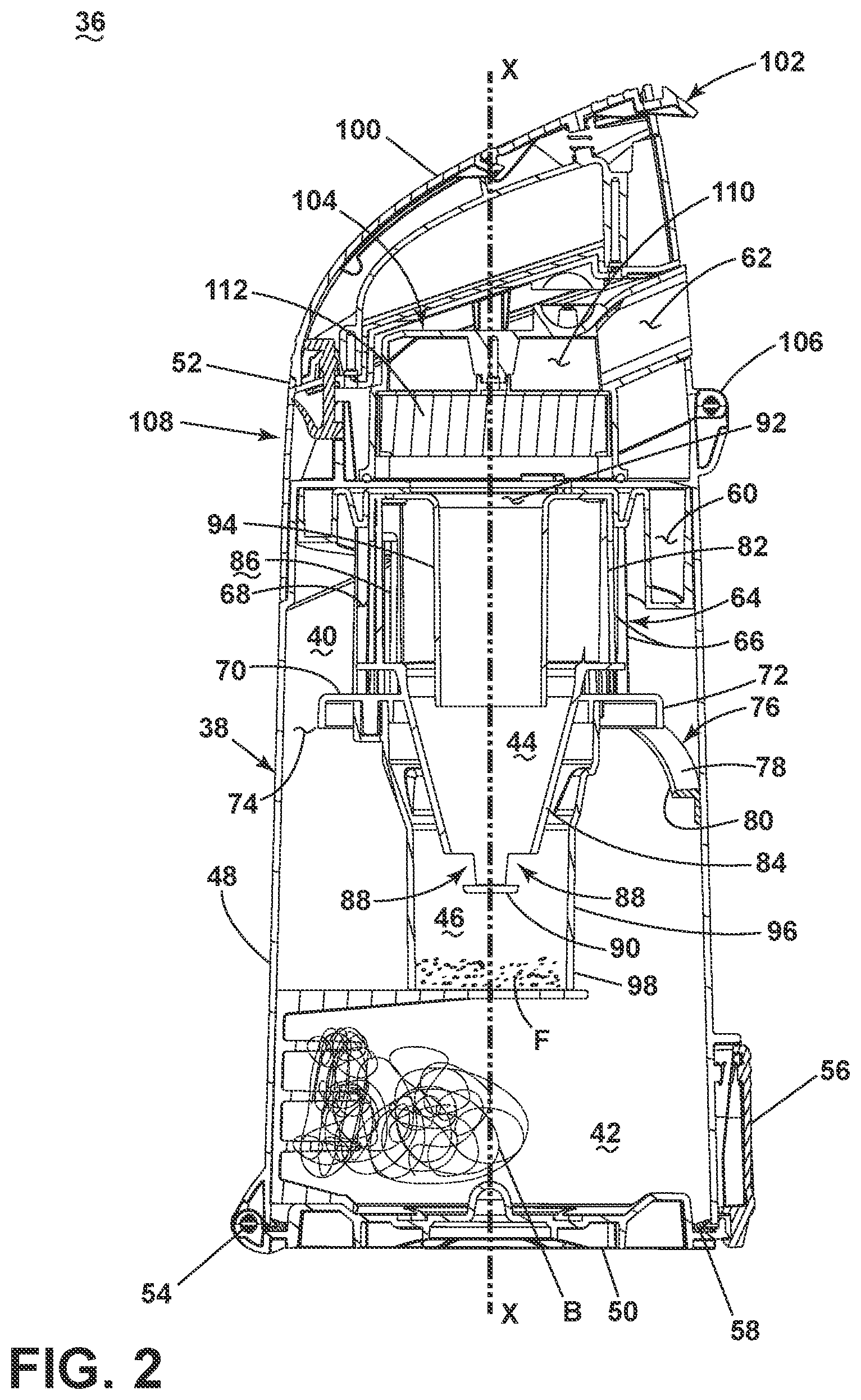 Patent US11793381 Figure 2 – Cyclone module for vacuum cleaner
