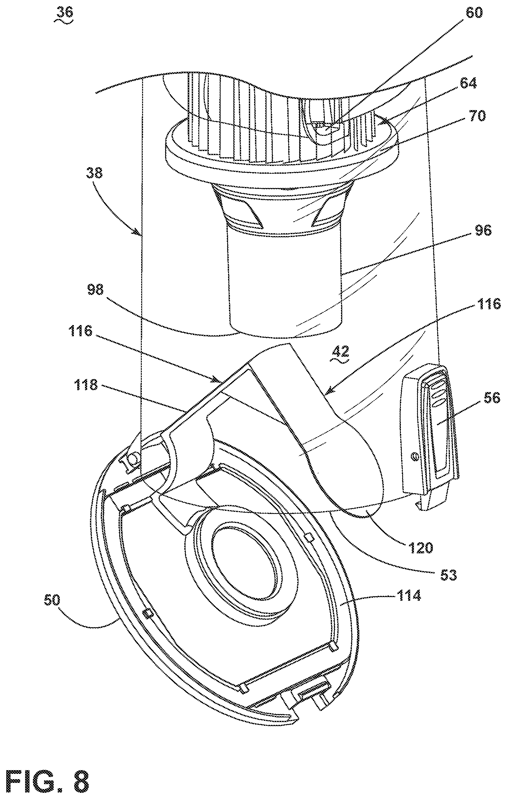 Patent US11793381 Figure 8 – Cyclone module for vacuum cleaner