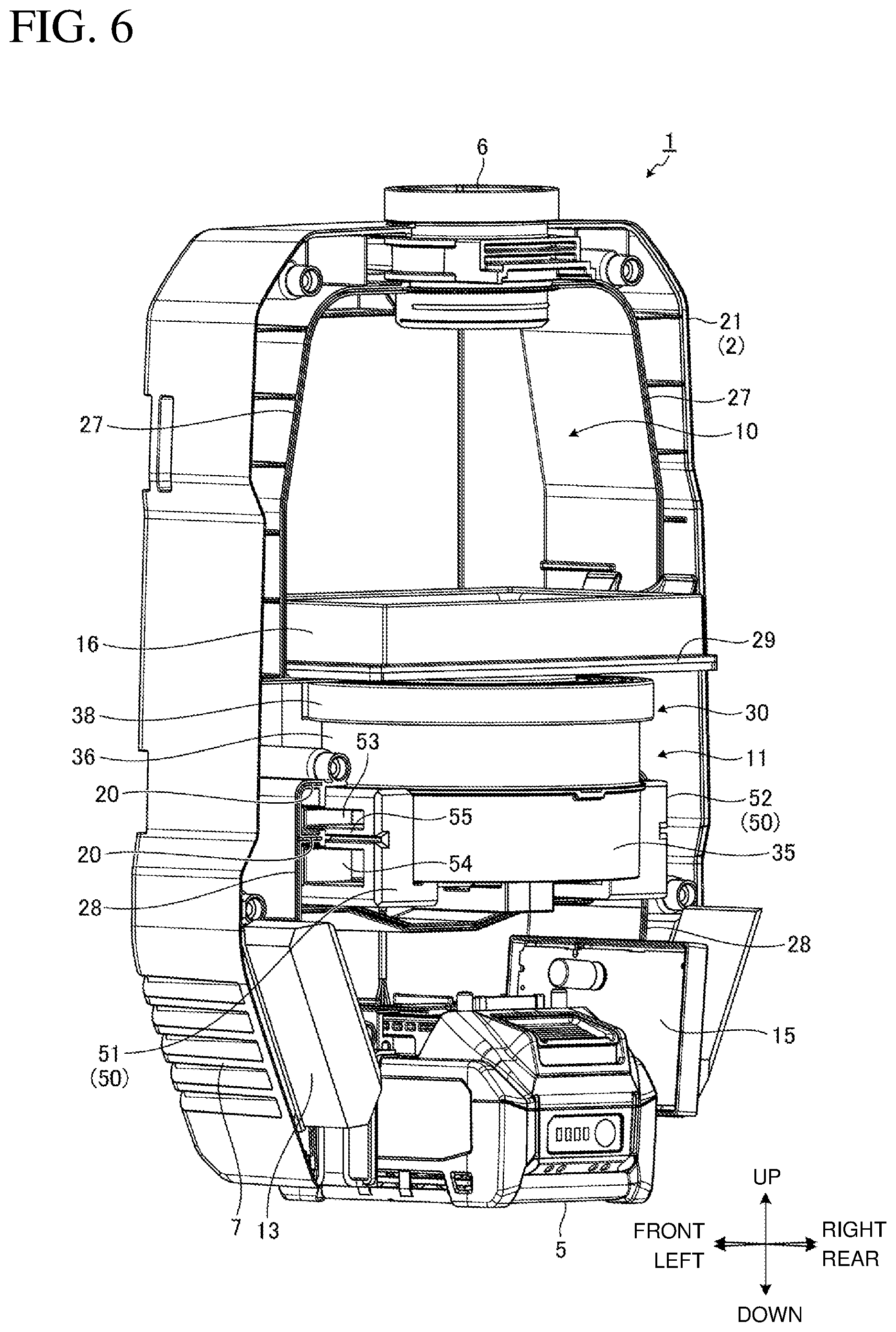 Patent US11793382 Figure 6 – Dust collector