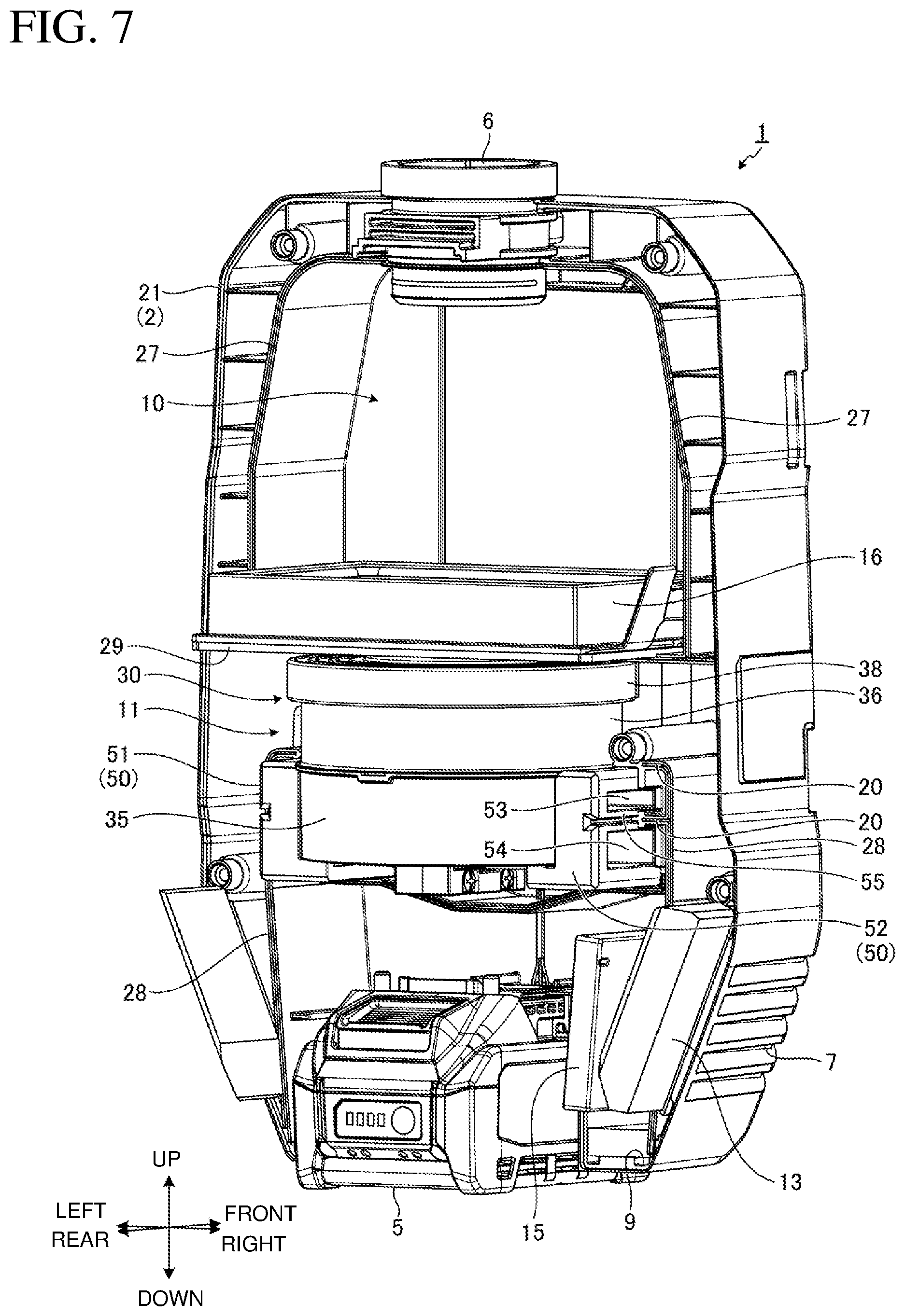 Patent US11793382 Figure 7 – Dust collector