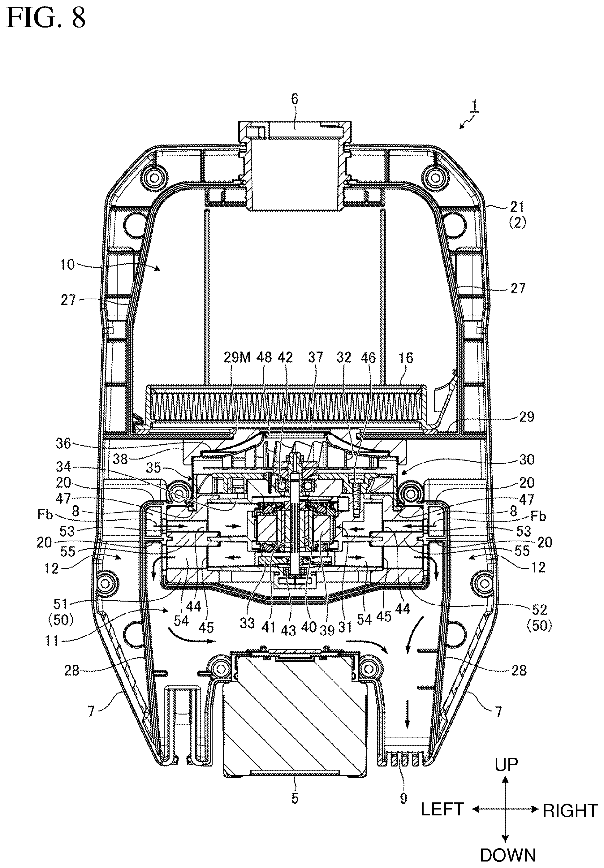 Patent US11793382 Figure 8 – Dust collector