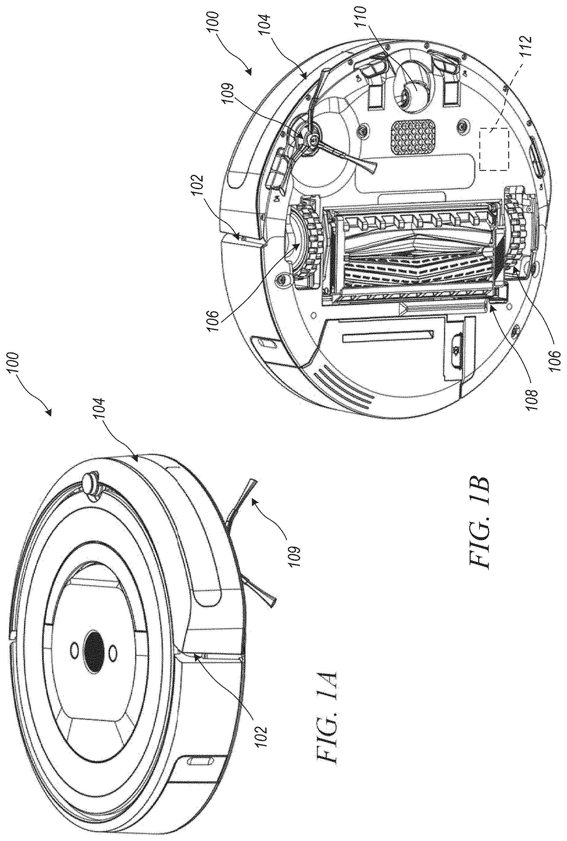 Patent US11793385 Figure 1 – Vertical sensing in an autonomous cleaning robot