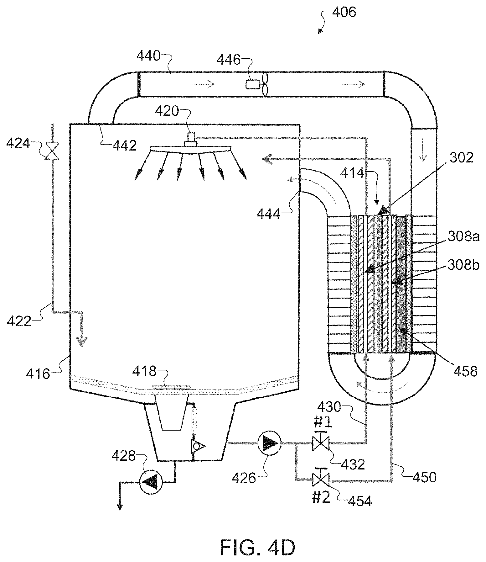 Patent US11793388 Figure 7 – Thermoelectric heat pump recovery and dish drying system for domestic dishwasher